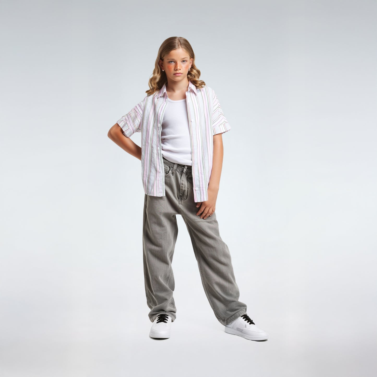 wide leg washed effect jeans