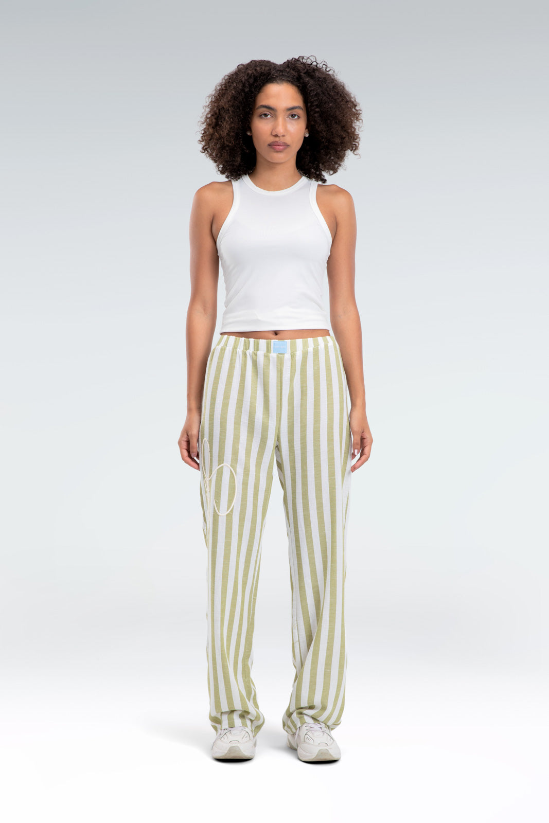 blend linen striped pant
