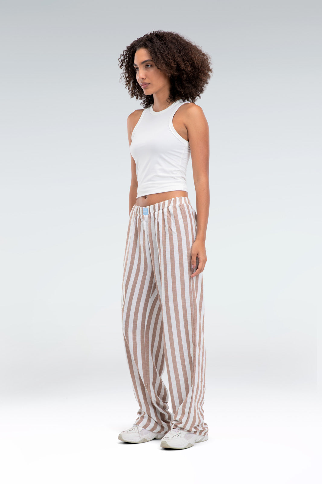 blend linen striped pant