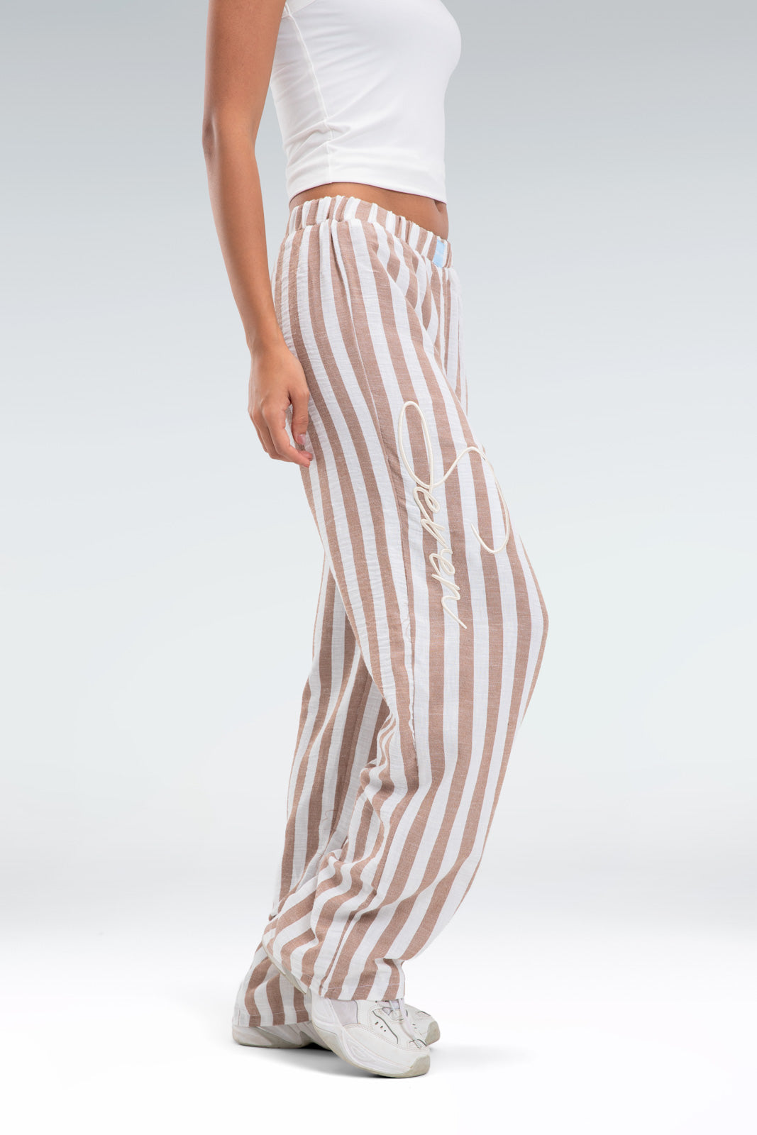 blend linen striped pant