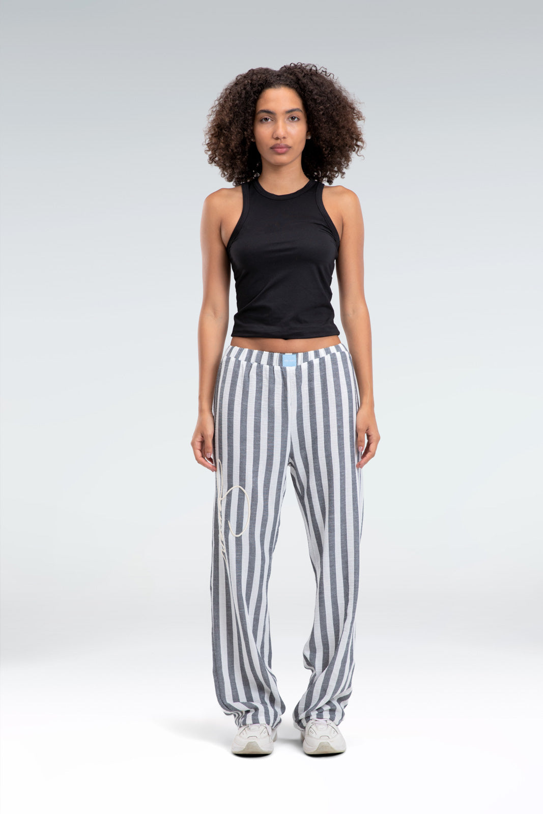 blend linen striped pant