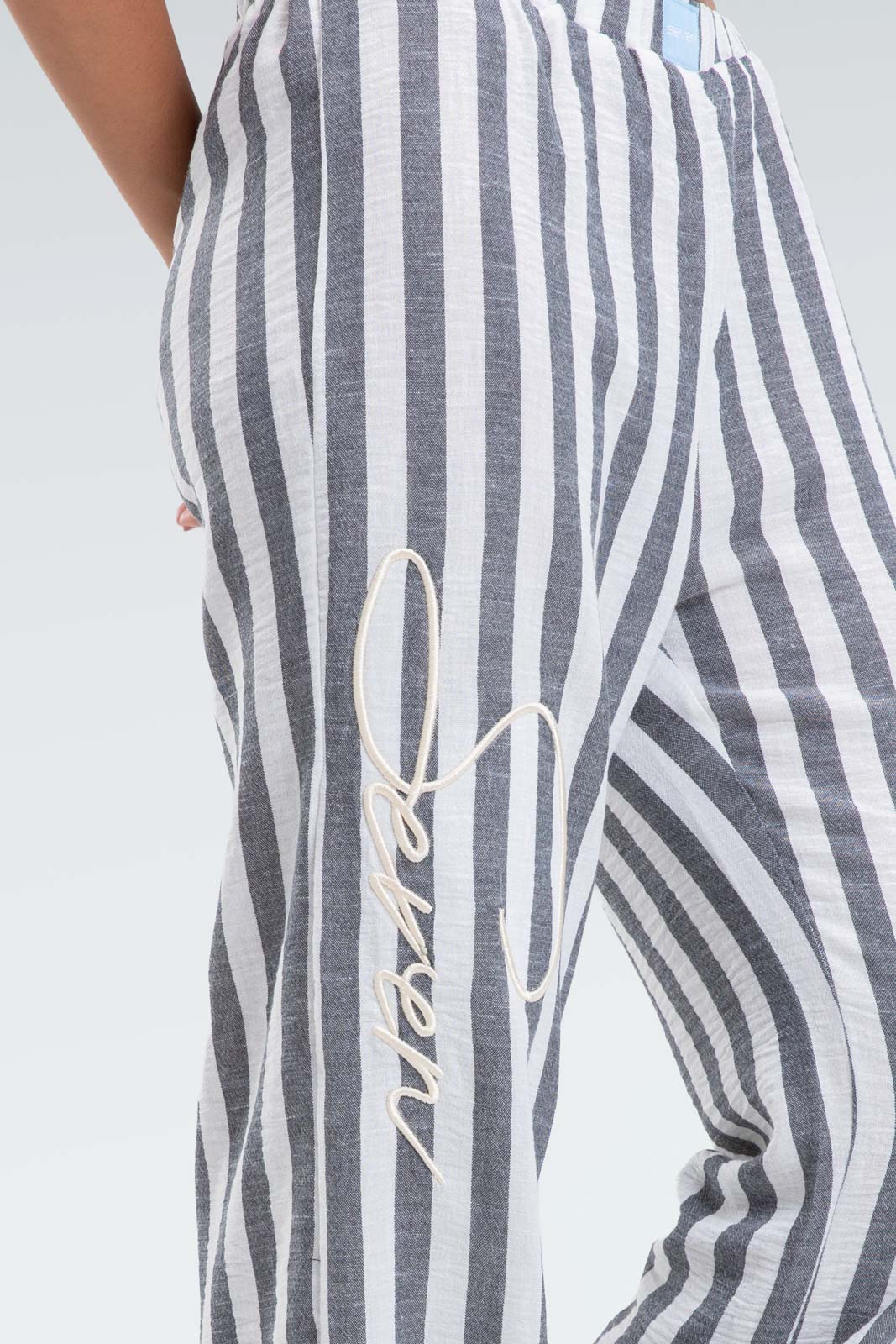 blend linen striped pant