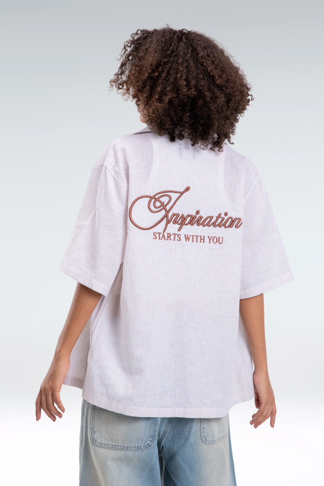 striped embroidered shirt