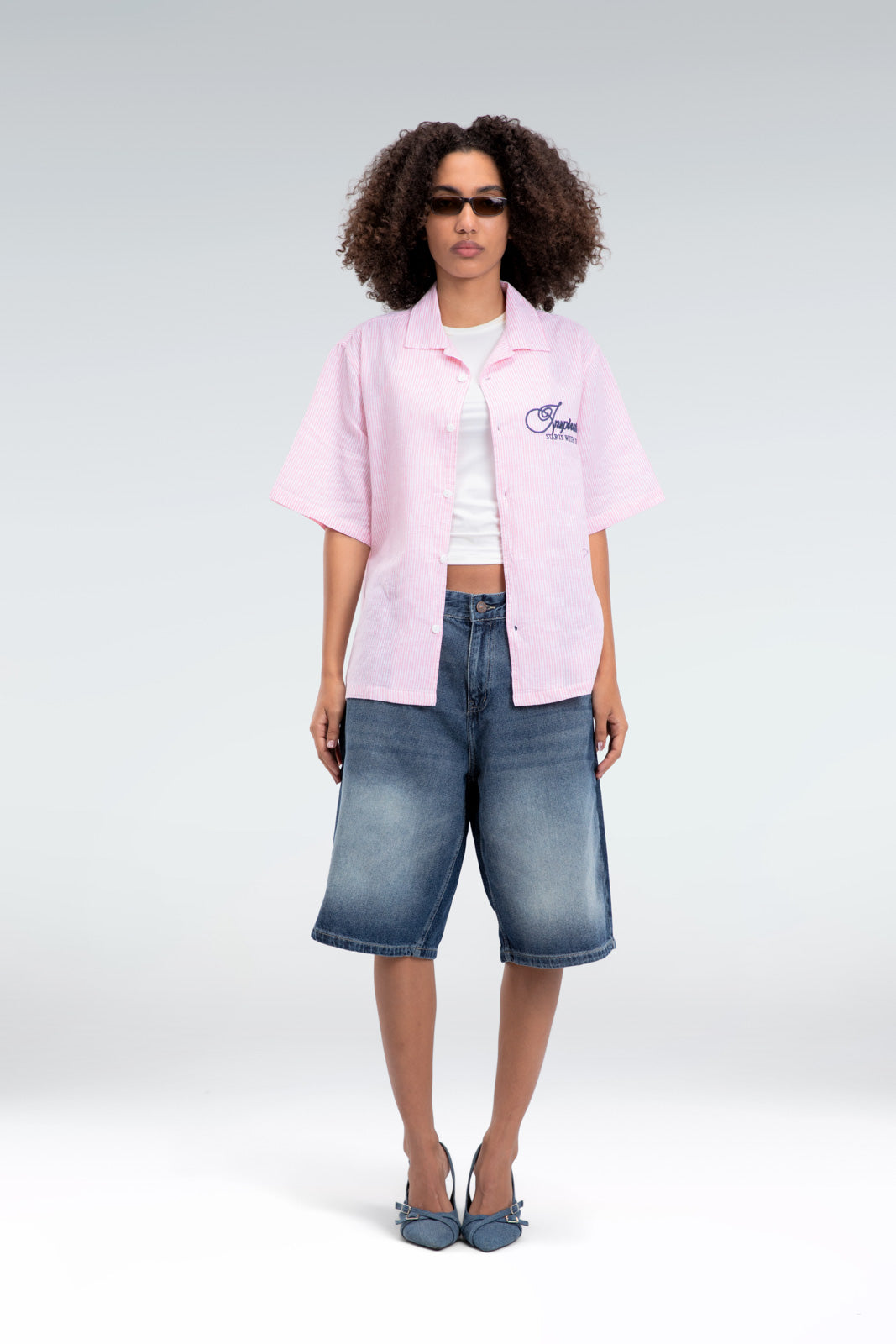 striped embroidered shirt