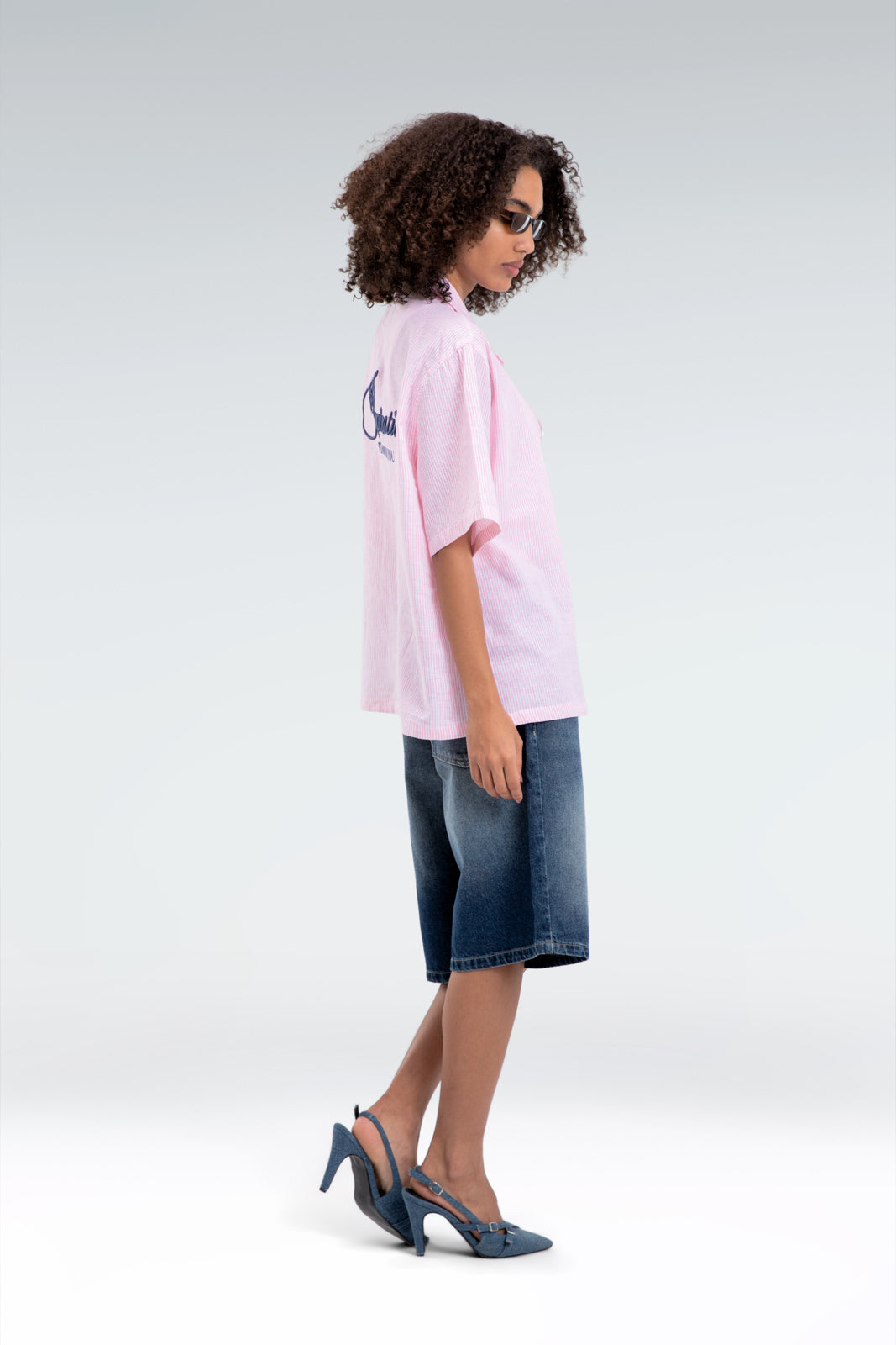 striped embroidered shirt