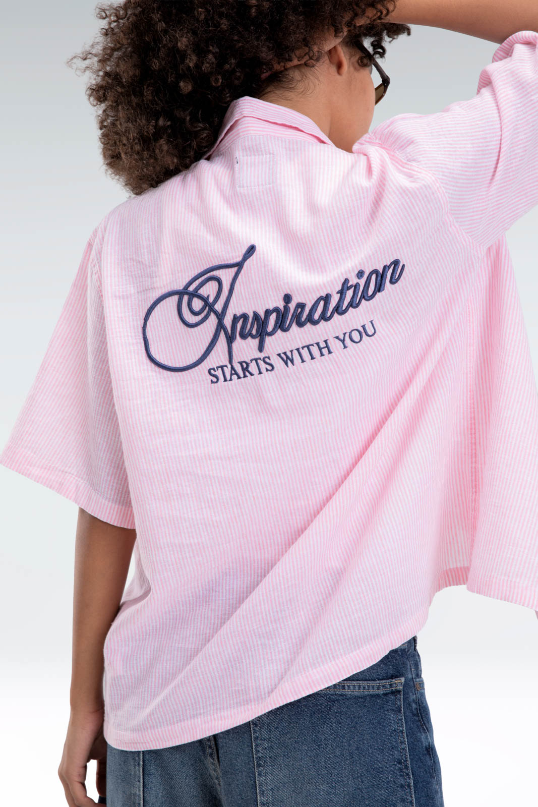 striped embroidered shirt