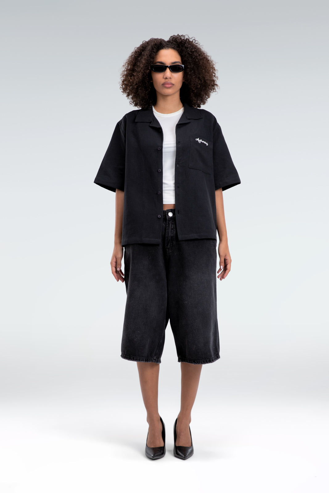 cotton linen embroidered shirt