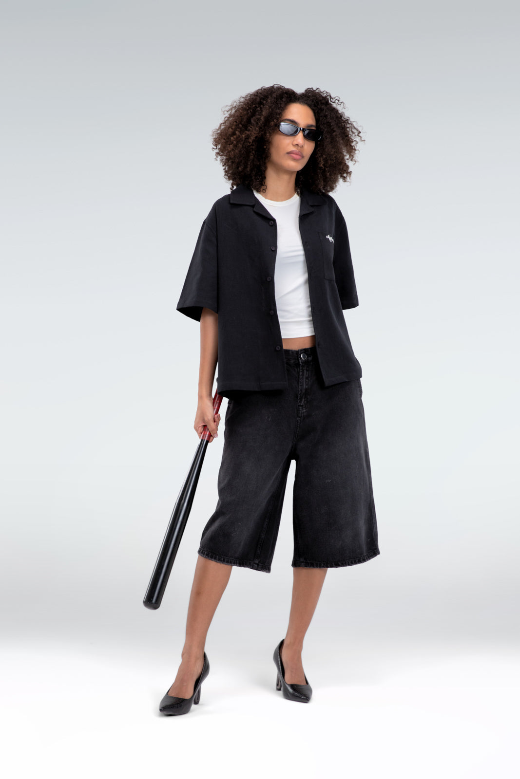 cotton linen embroidered shirt