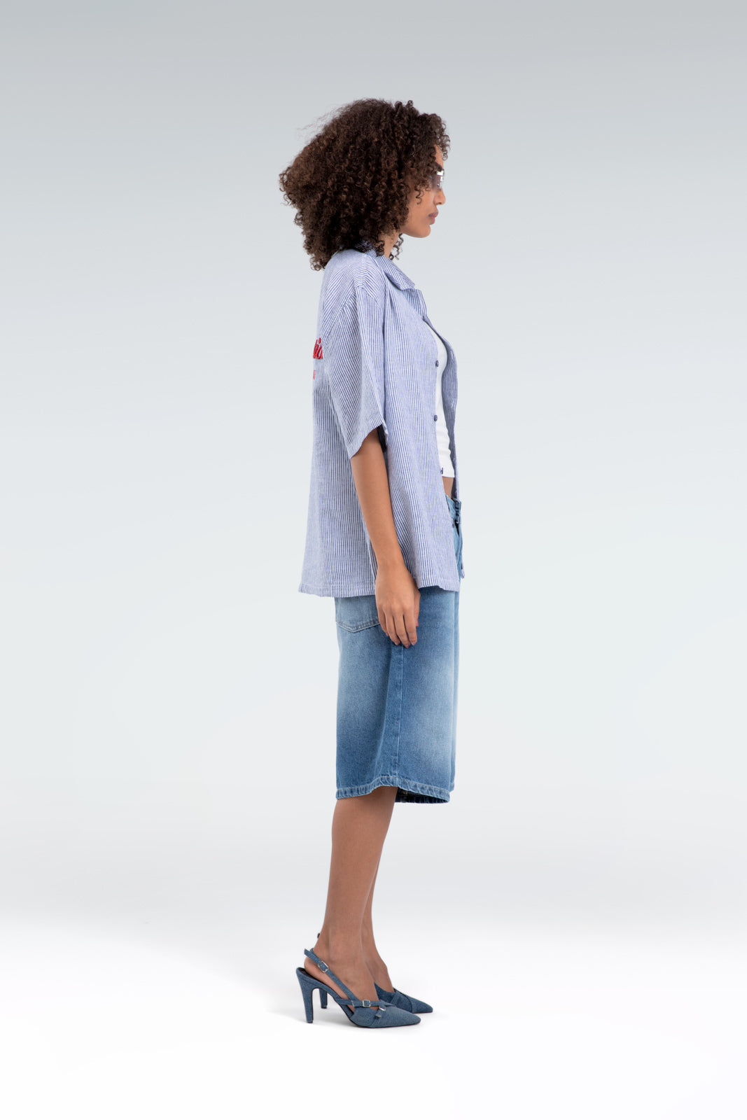 striped embroidered shirt