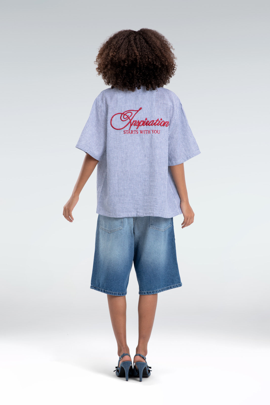 striped embroidered shirt