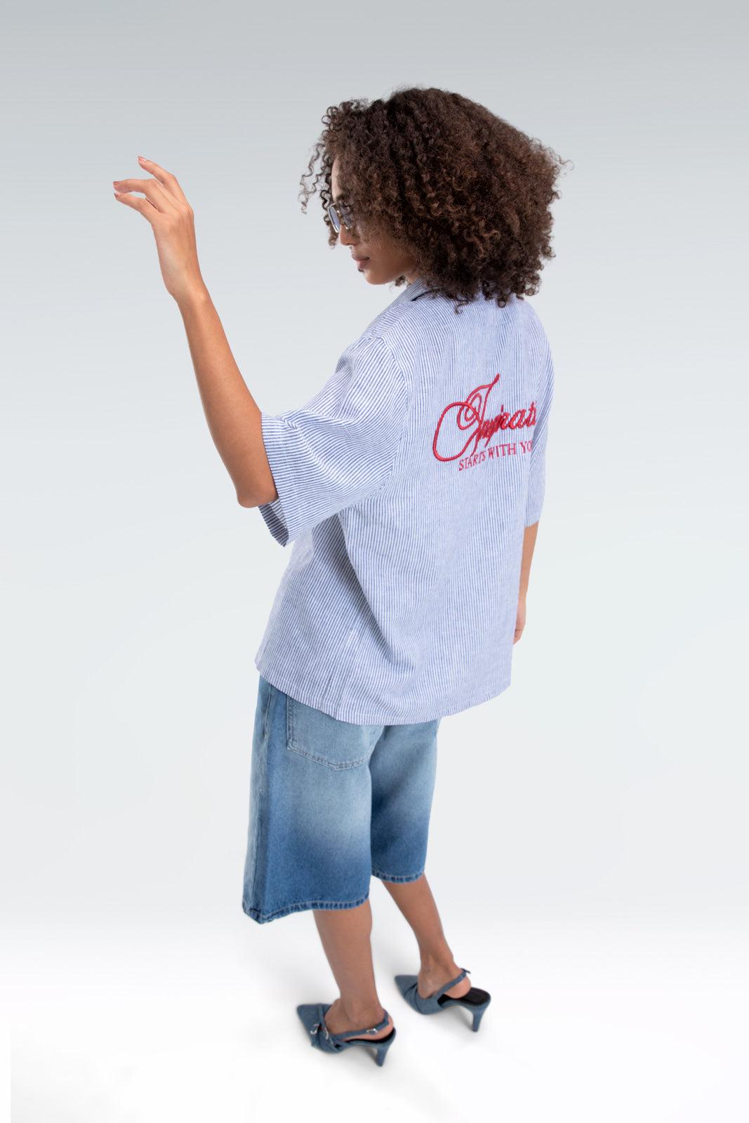 striped embroidered shirt