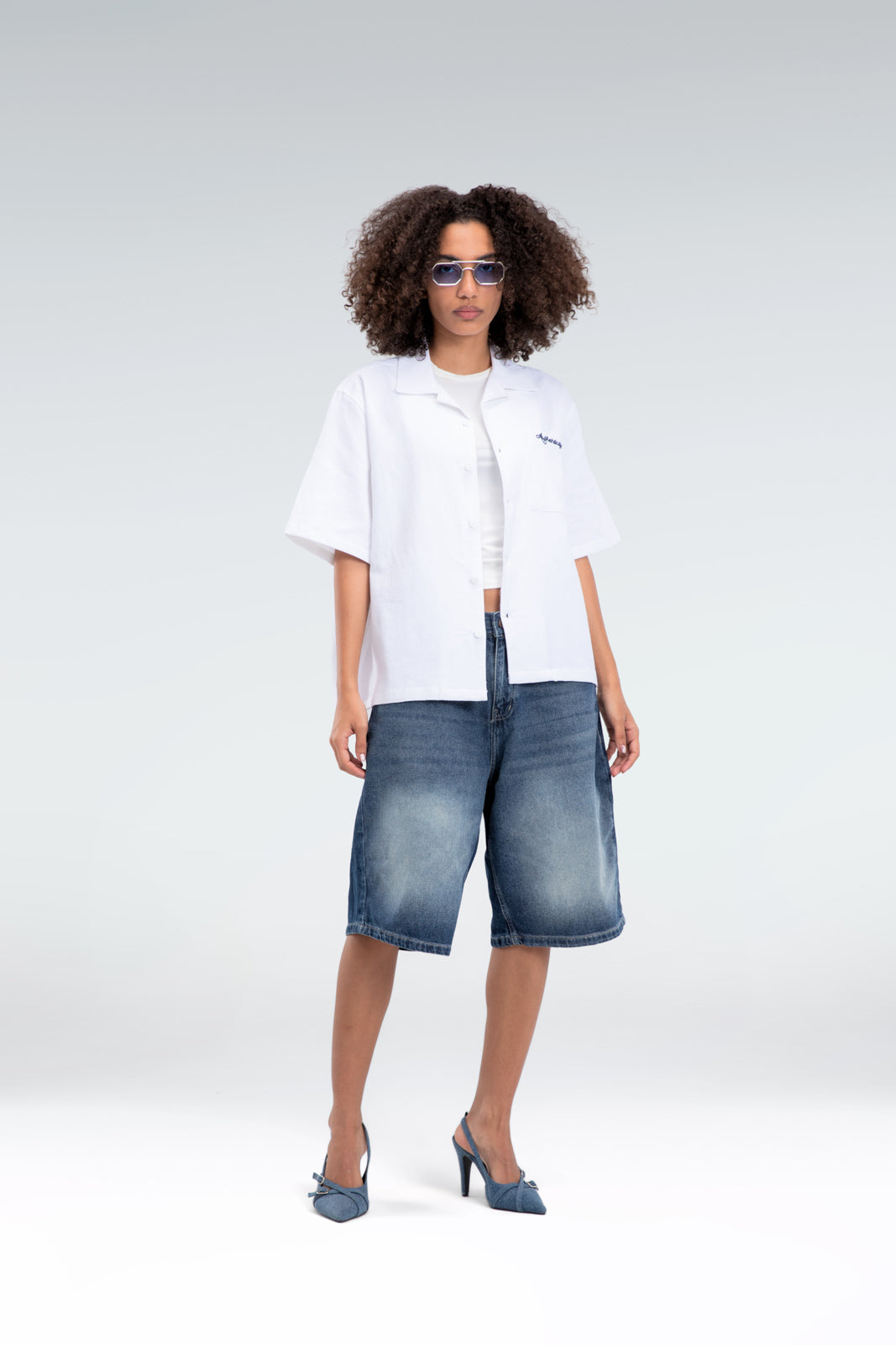 cotton linen embroidered shirt