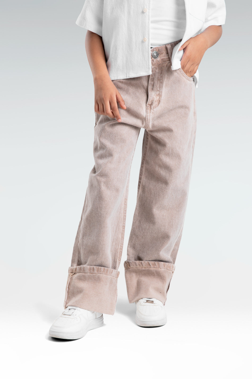 wide leg washed effect jeans