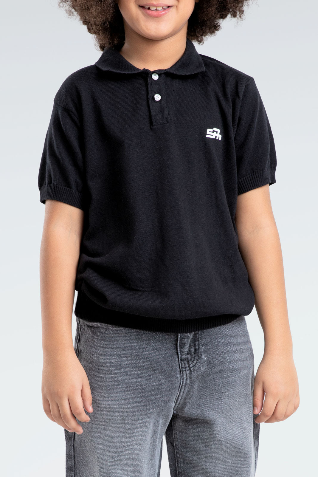 knitted polo t-shirt