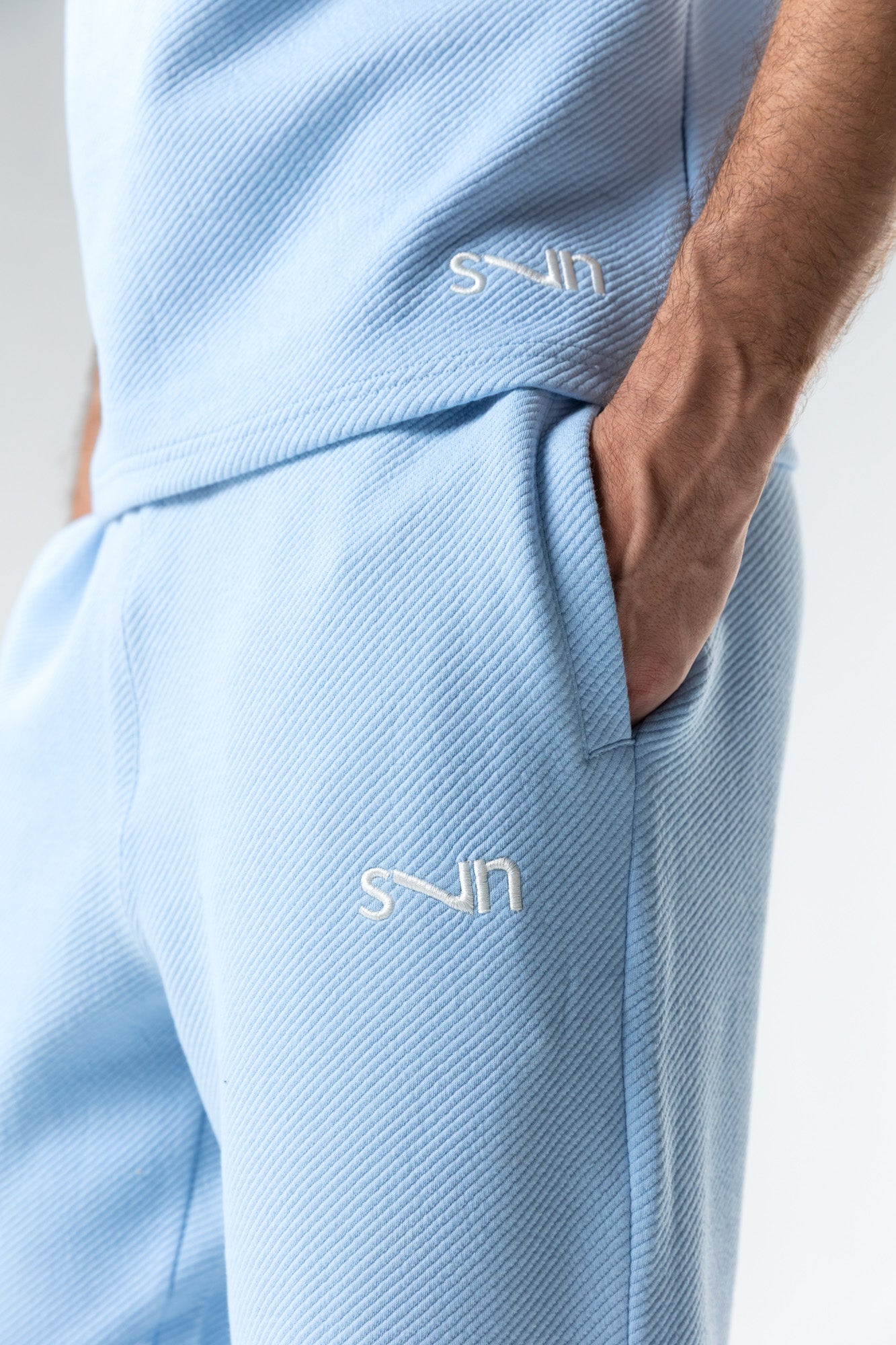 jacquard embroidered sweatpants