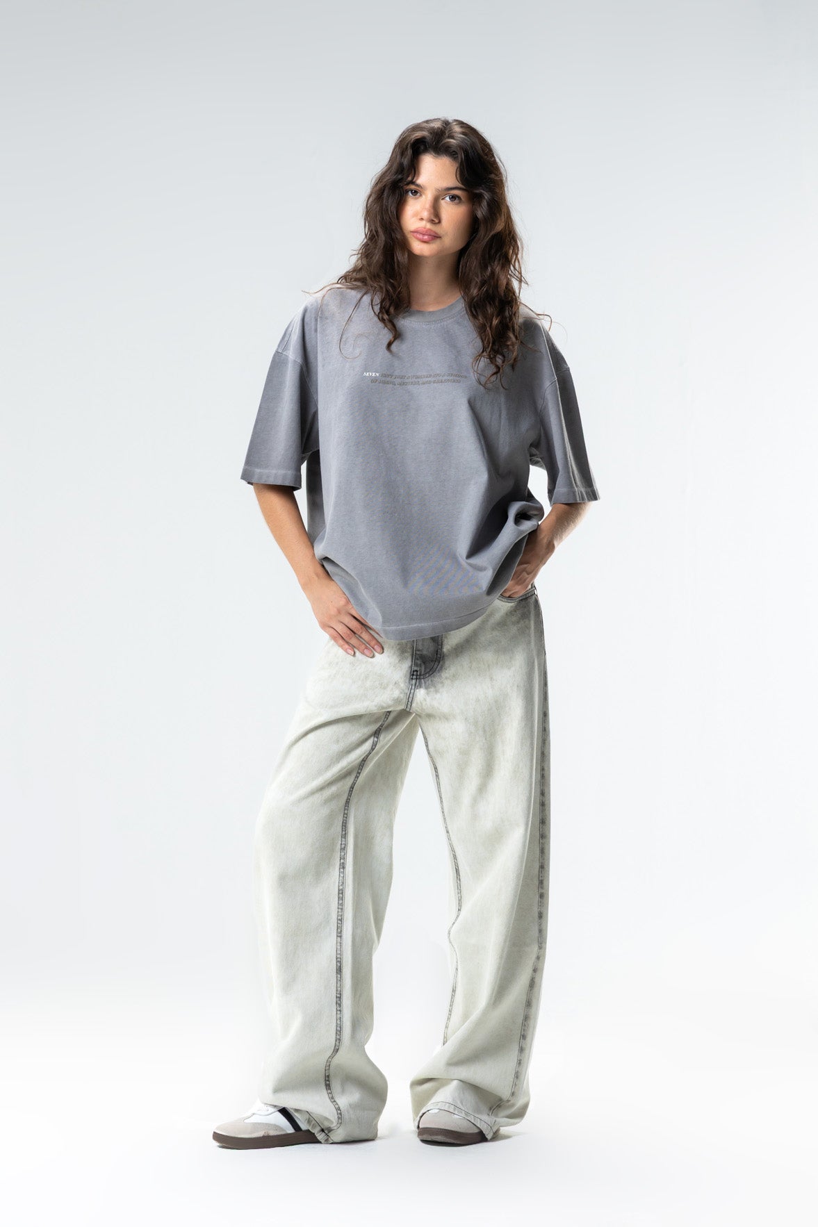 washed text t-shirt