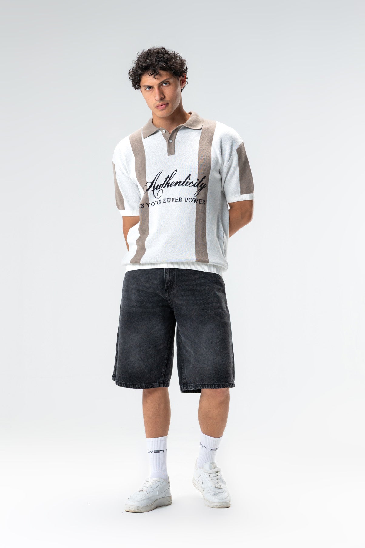 knit polo shirt