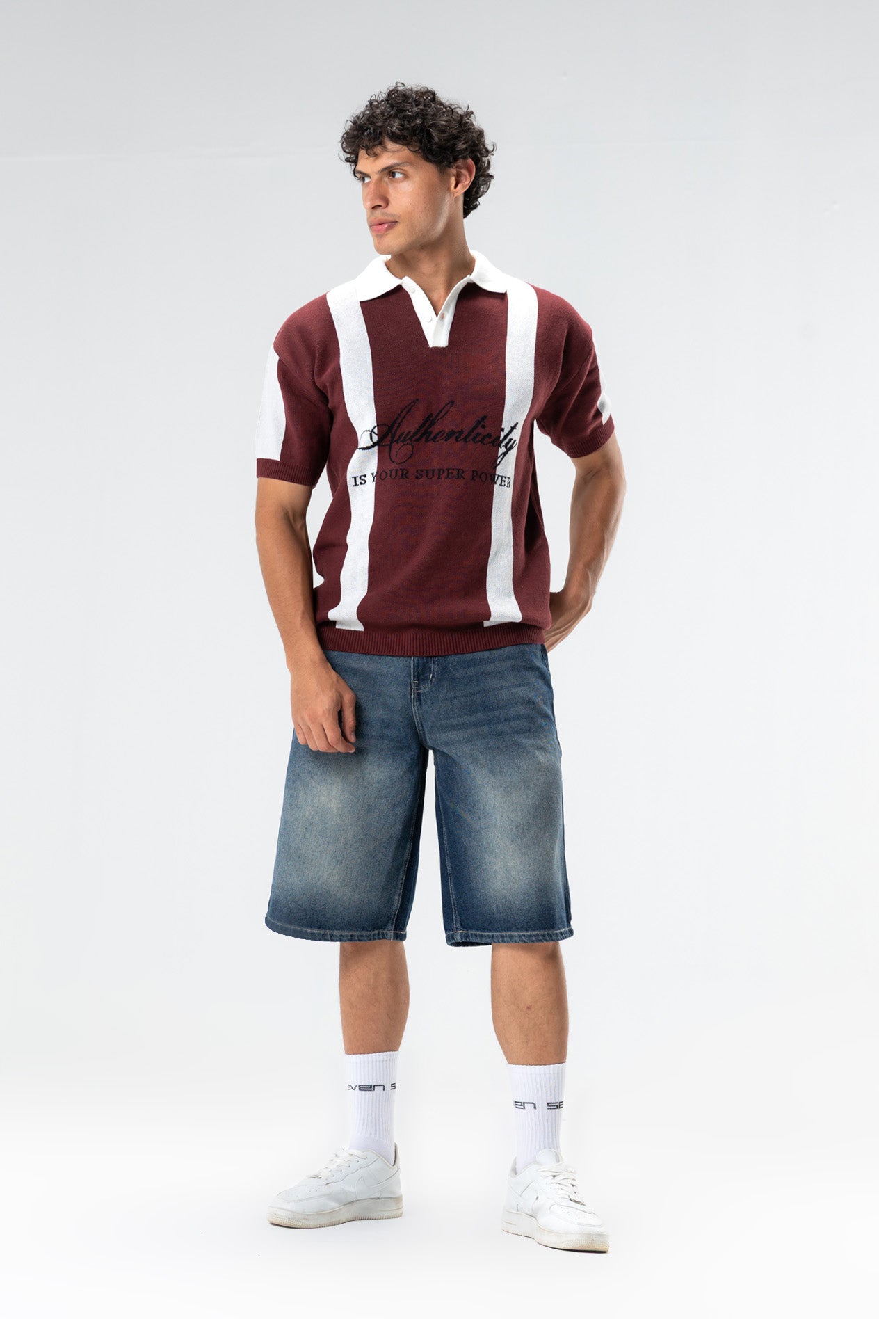 knit polo shirt