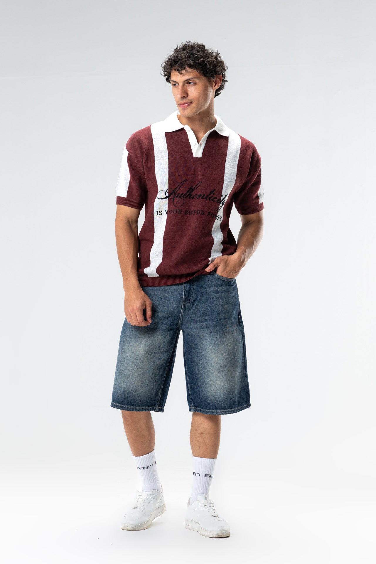 knit polo shirt