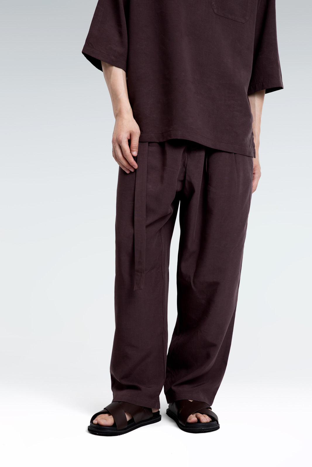 100% linen pleated part-set