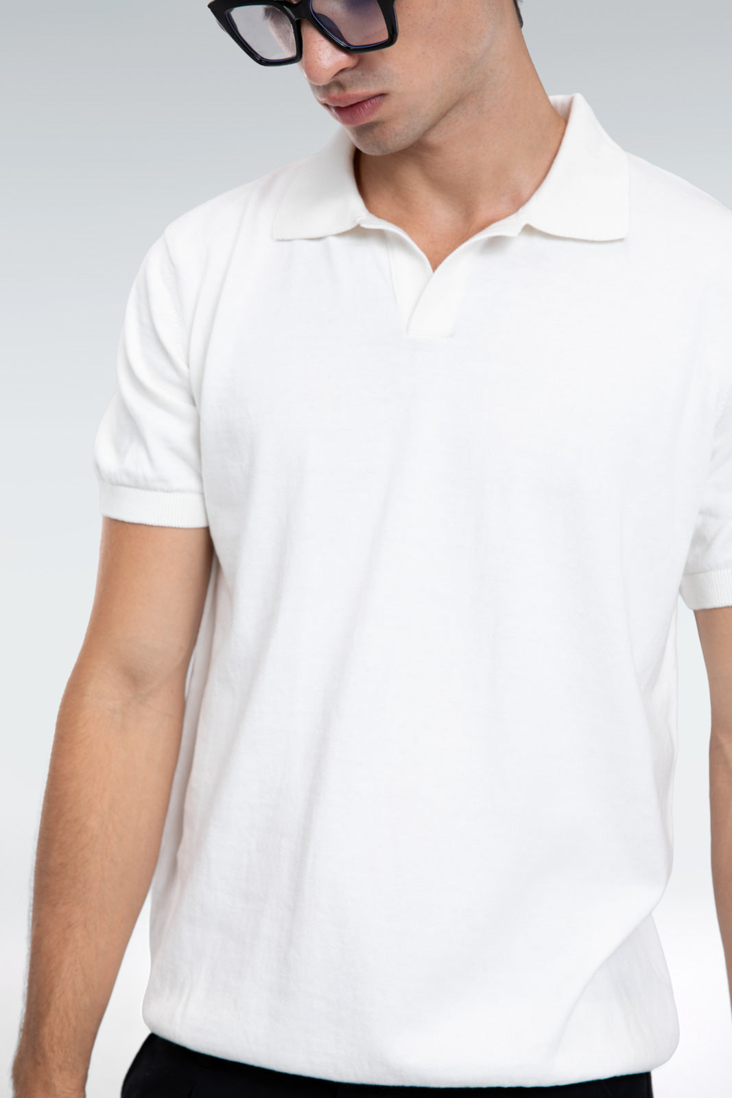 basic knit polo shirt