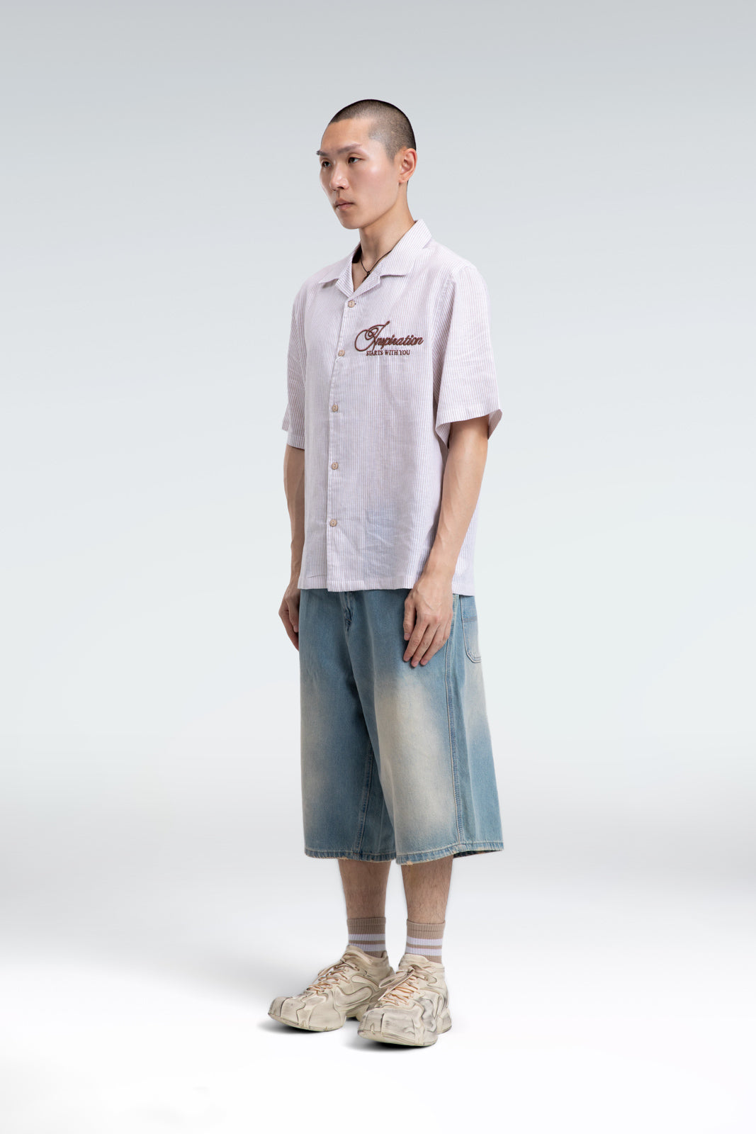 striped embroidered shirt