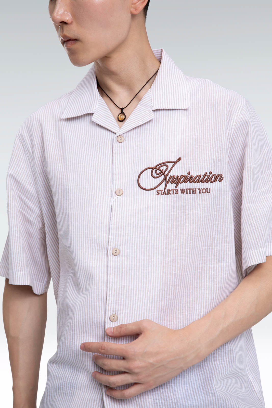 striped embroidered shirt