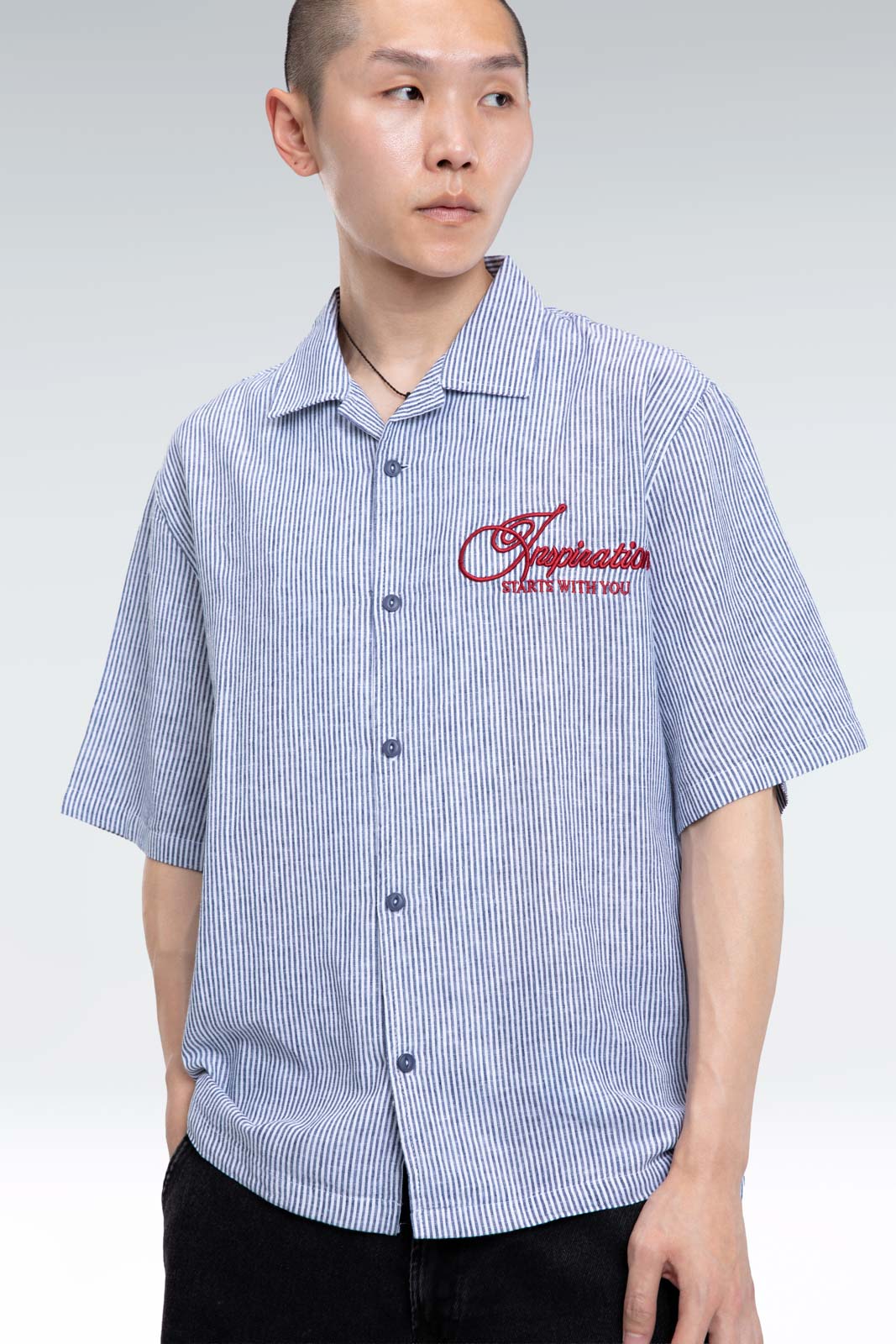 striped embroidered shirt
