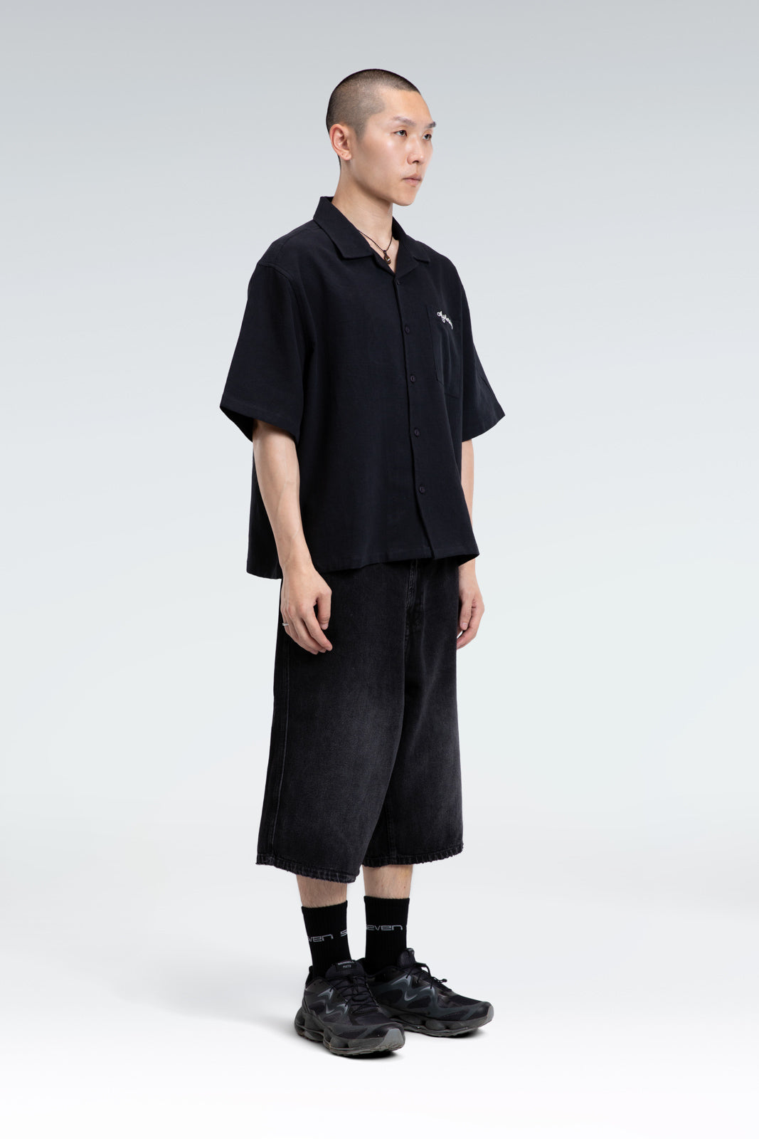 cotton linen embroidered shirt