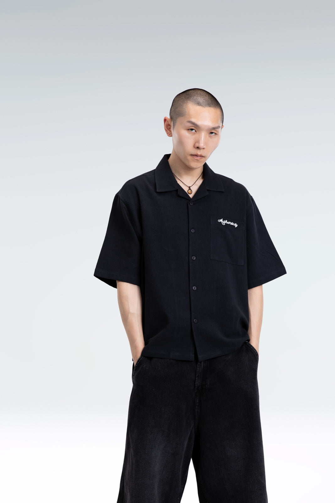 cotton linen embroidered shirt