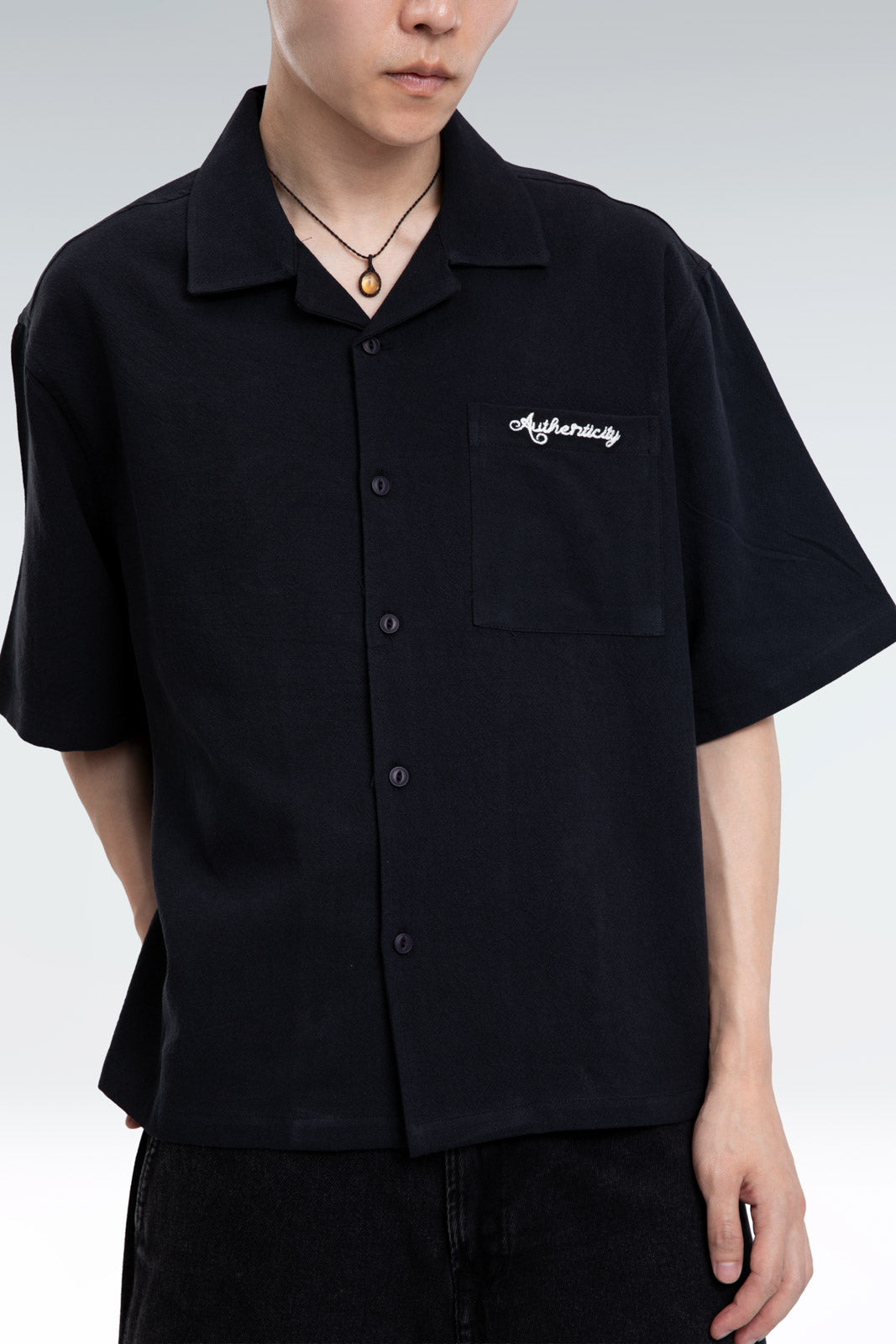 cotton linen embroidered shirt