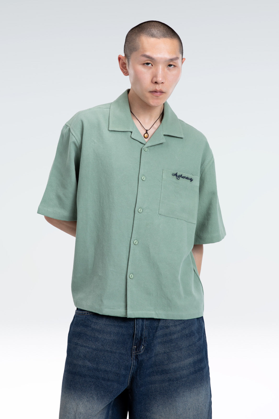 cotton linen embroidered shirt