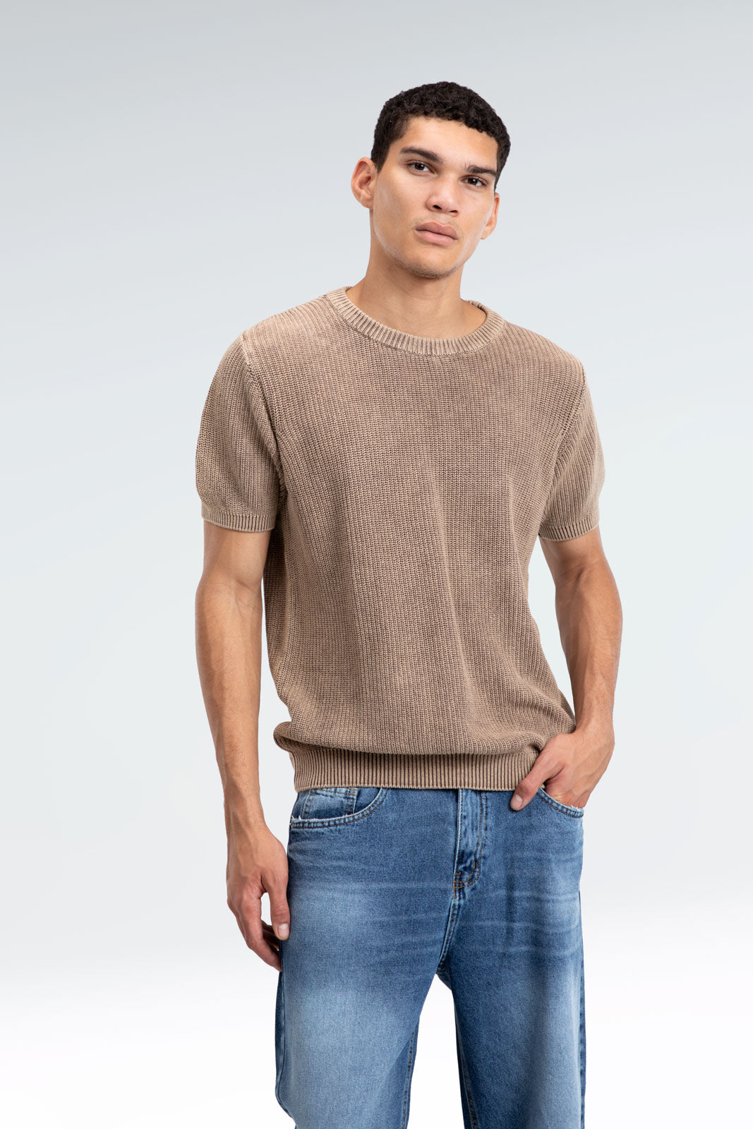 washed knit t-shirt