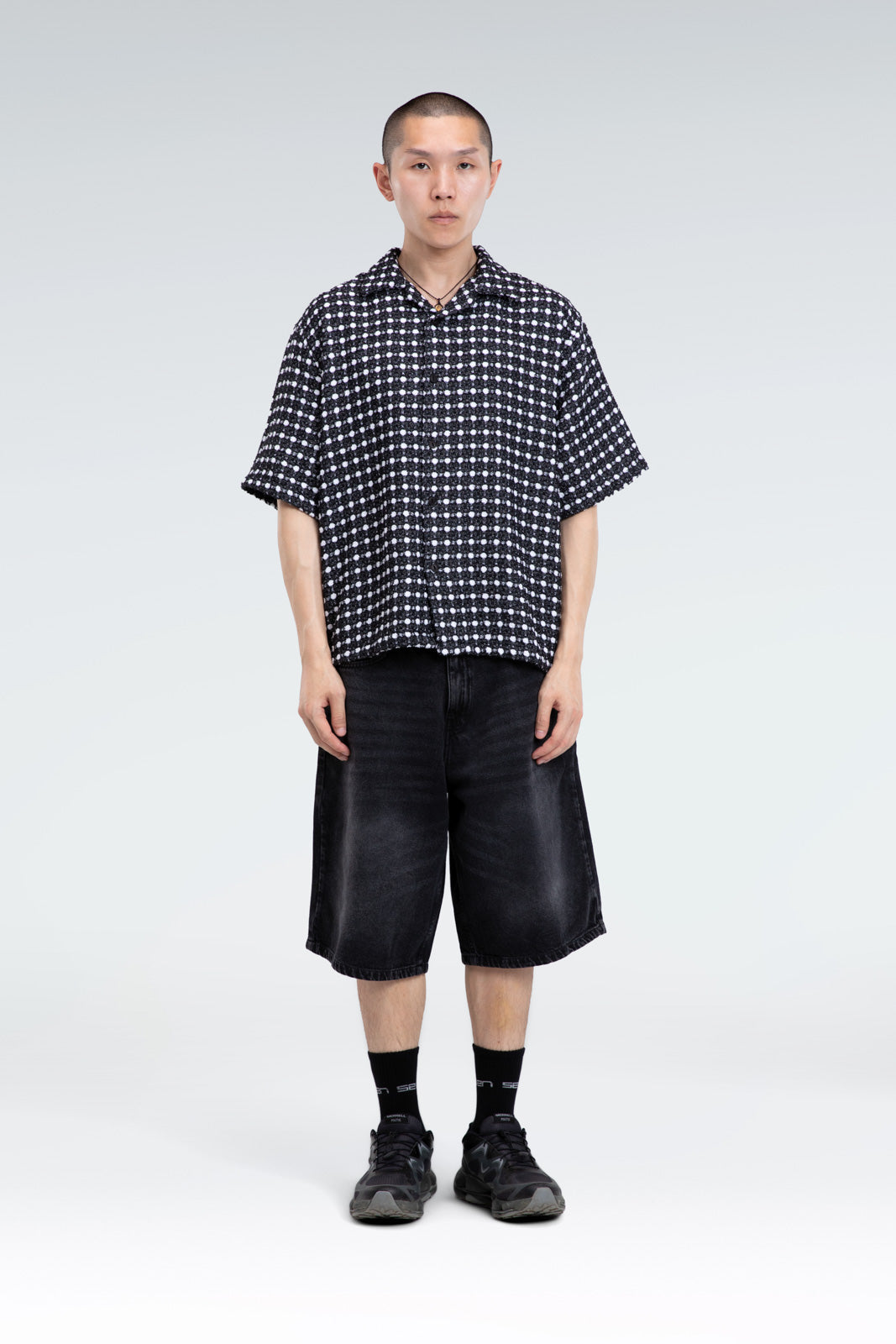 contrast jacquard shirt