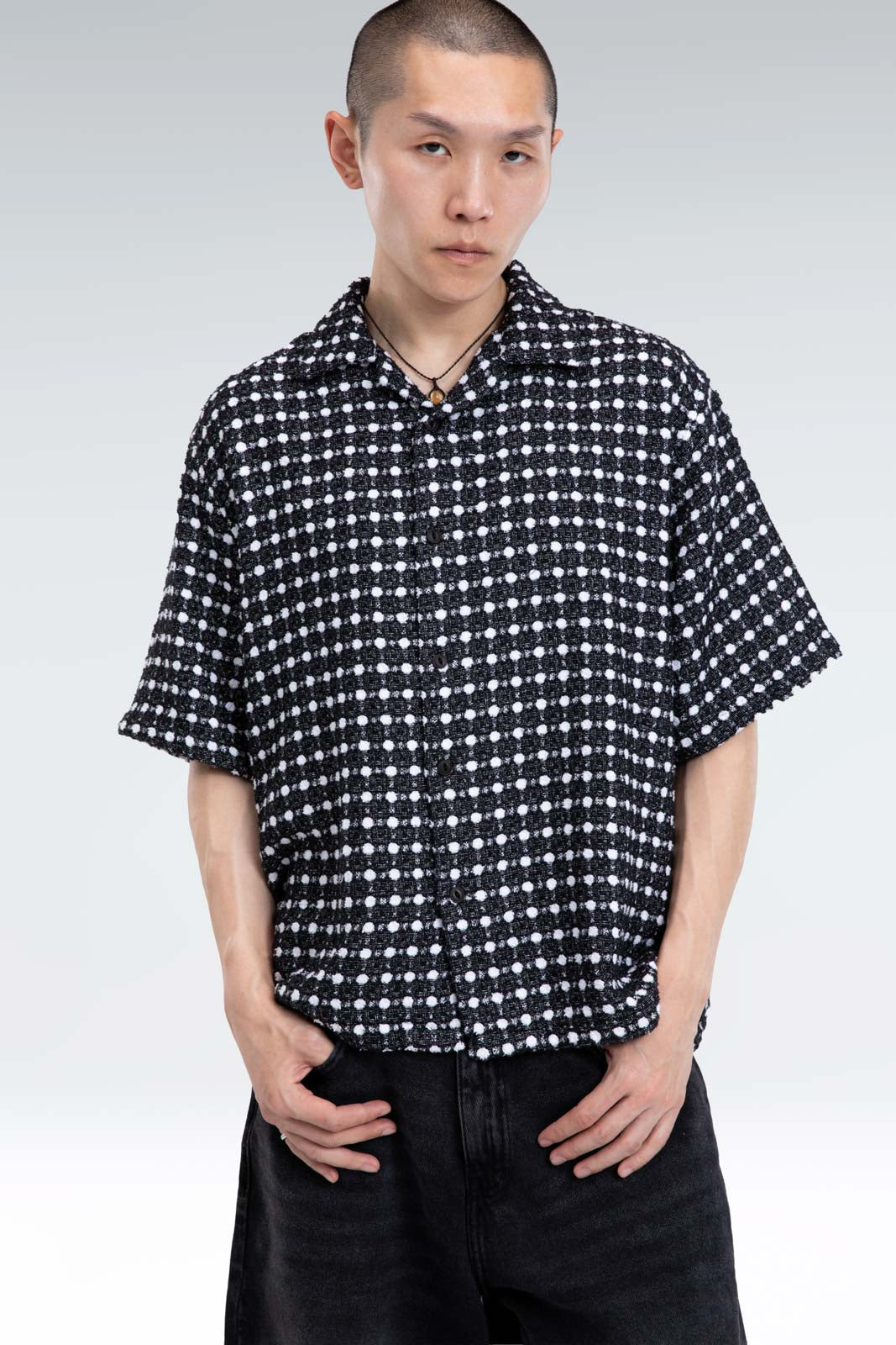 contrast jacquard shirt