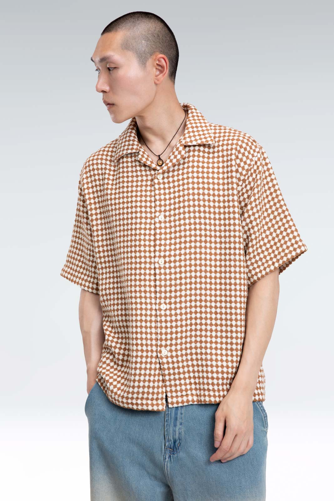 contrast jacquard shirt