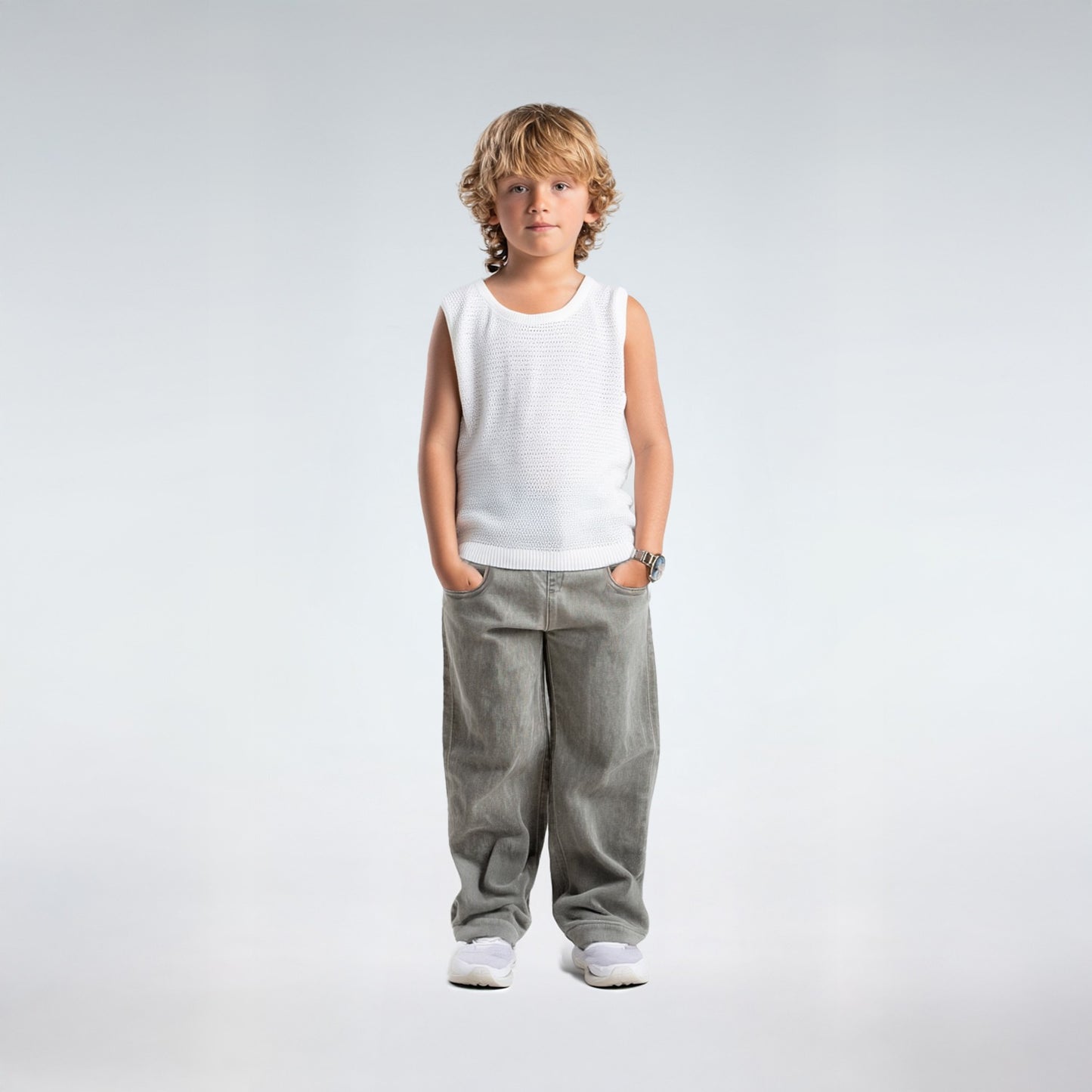 wide leg washed effect jeans