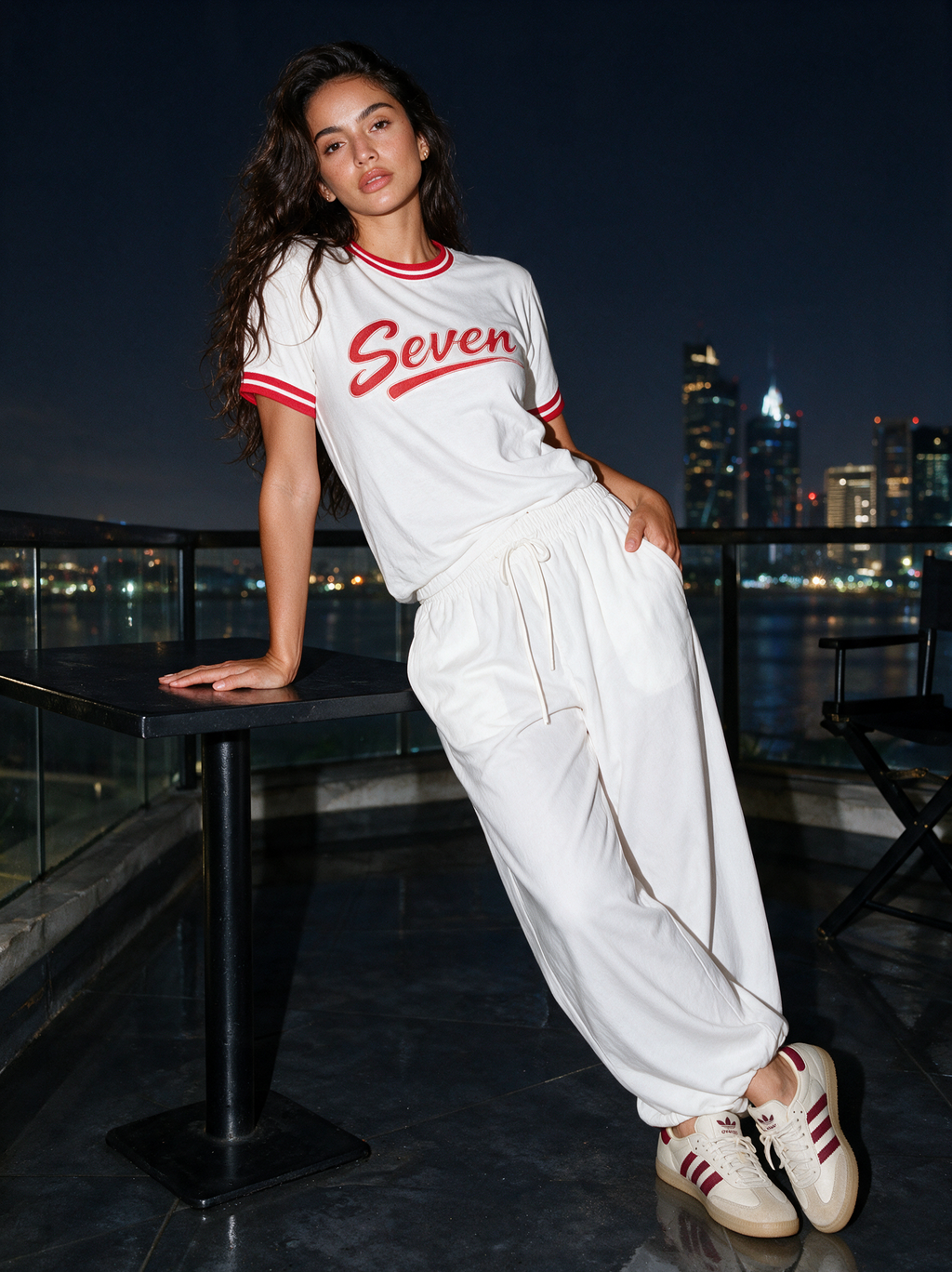Seven Classic Ringer T-Shirt – White X Red