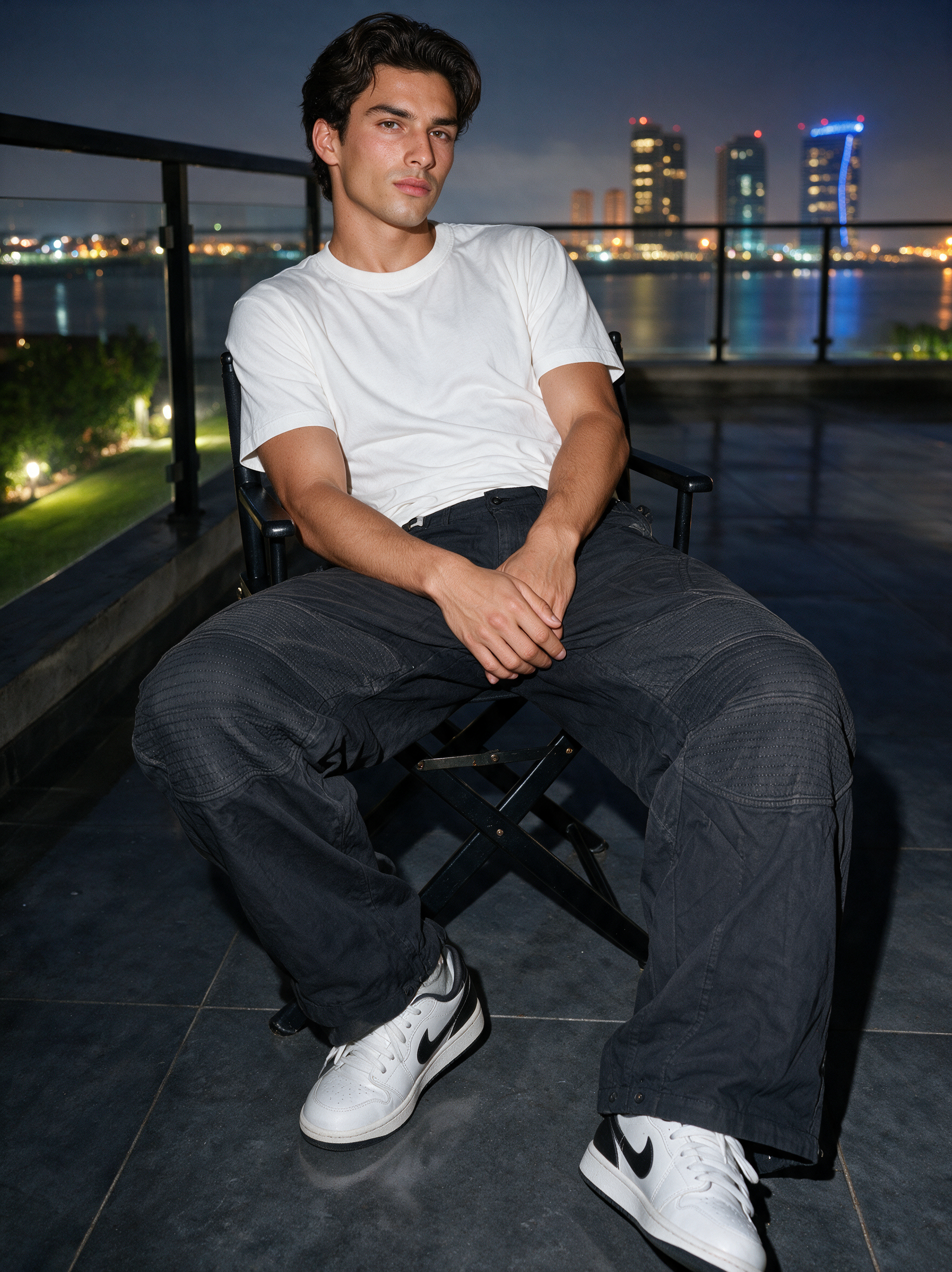 Black Panelled Utility Soft Pants