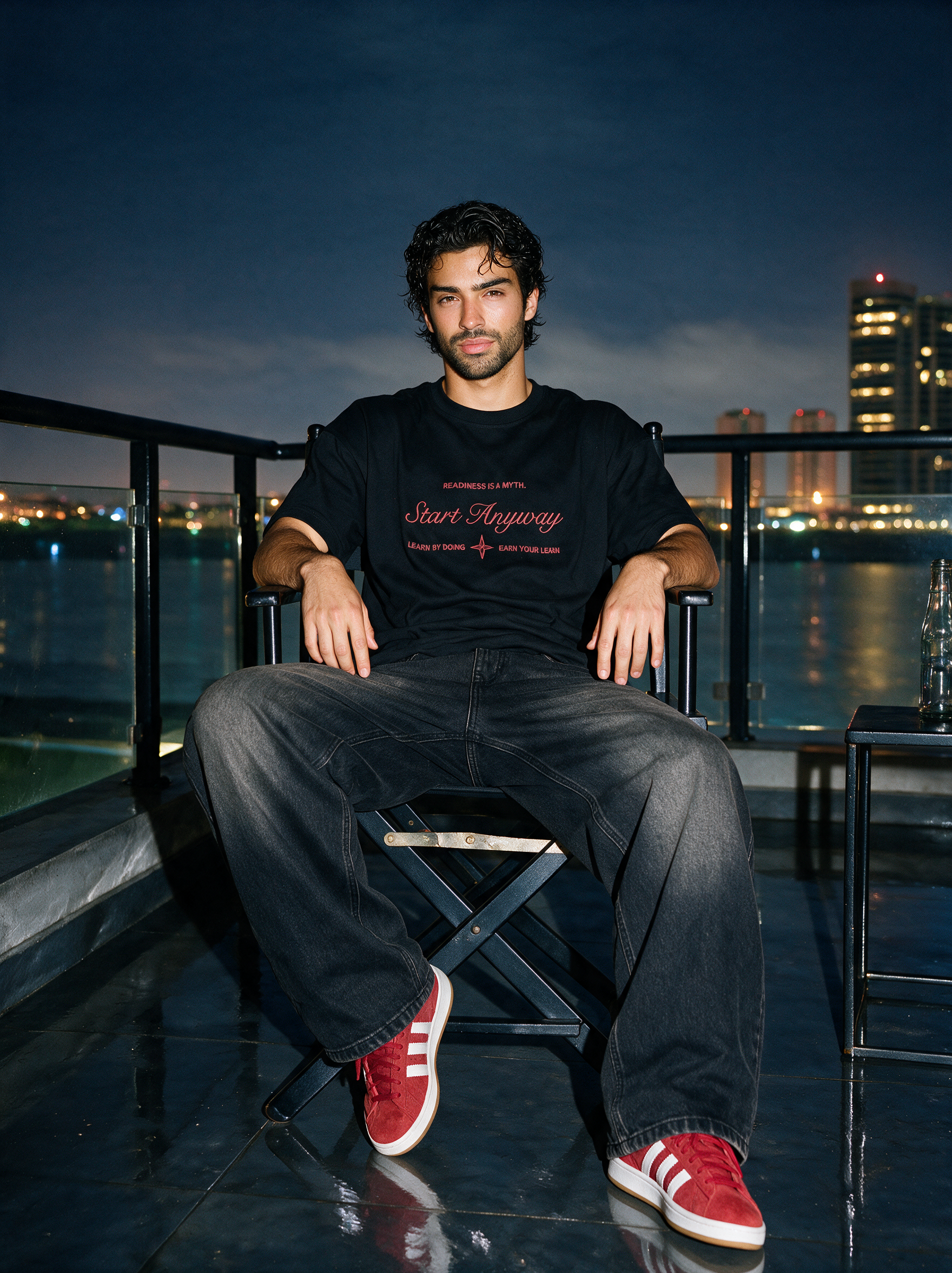 Start Anyway Embroidered T-Shirt
