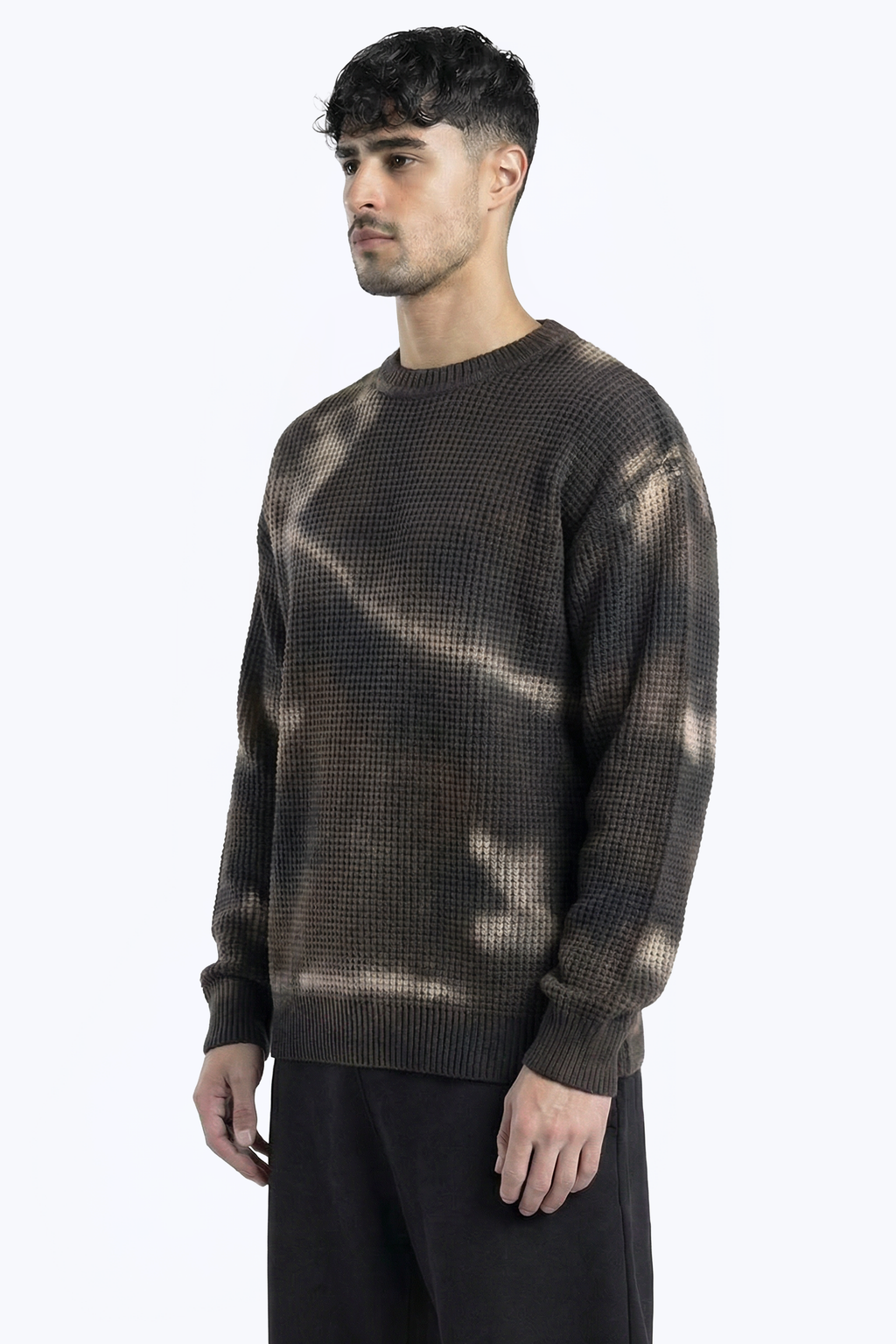 washed abstract print knitwear