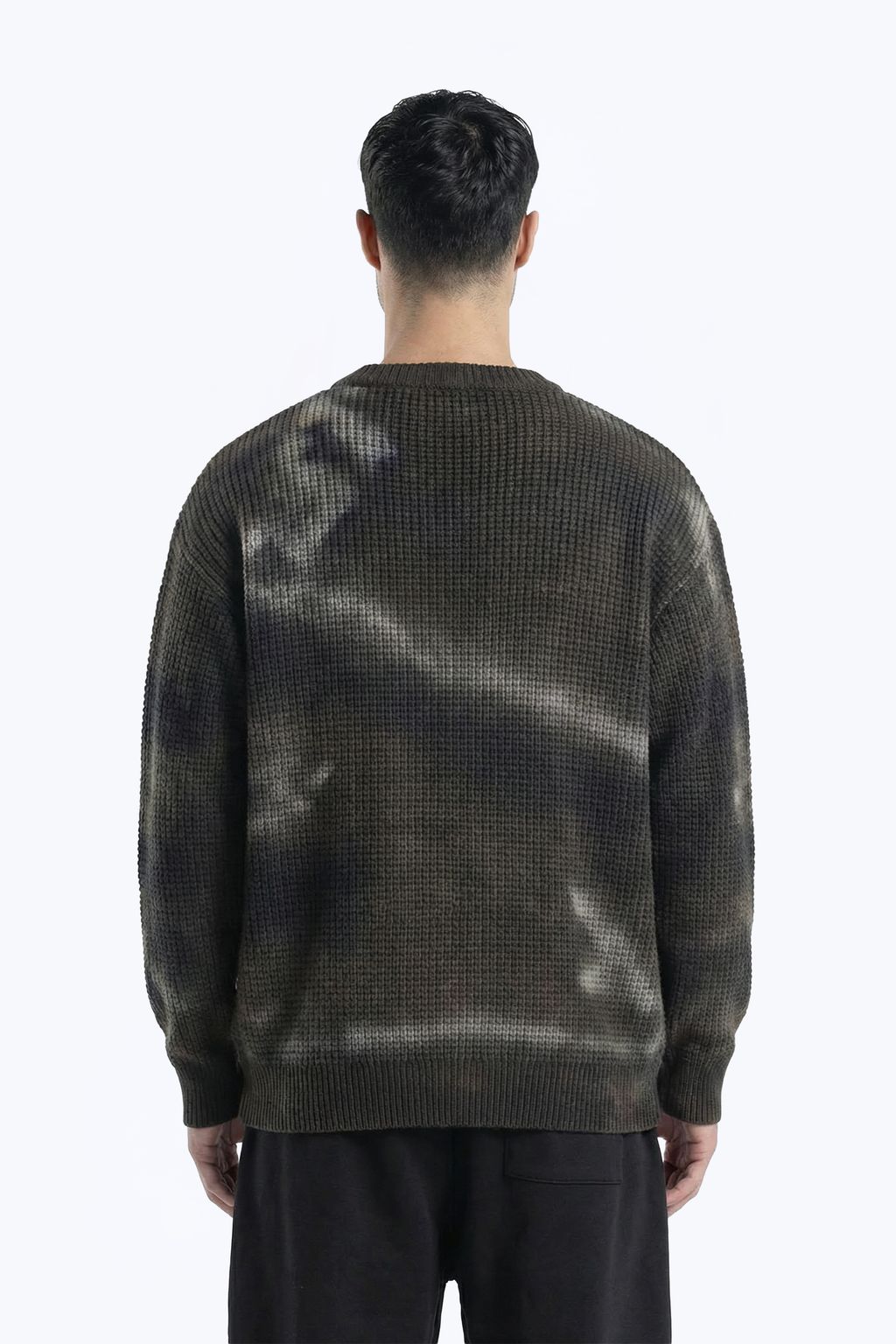 washed abstract print knitwear