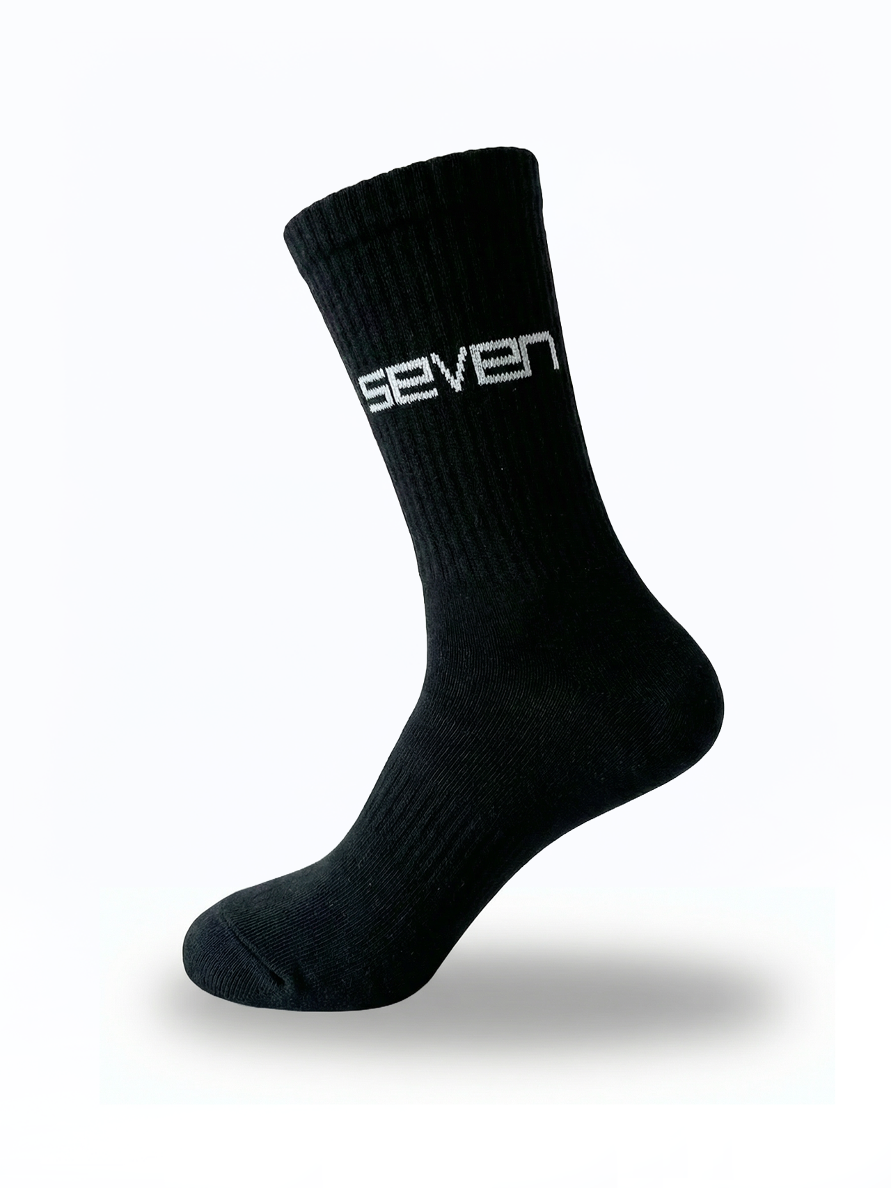 black Ribbed Ankle Socks