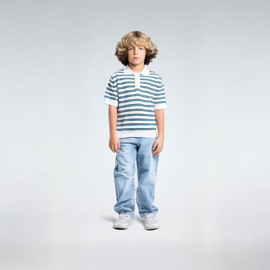 striped polo t-shirt