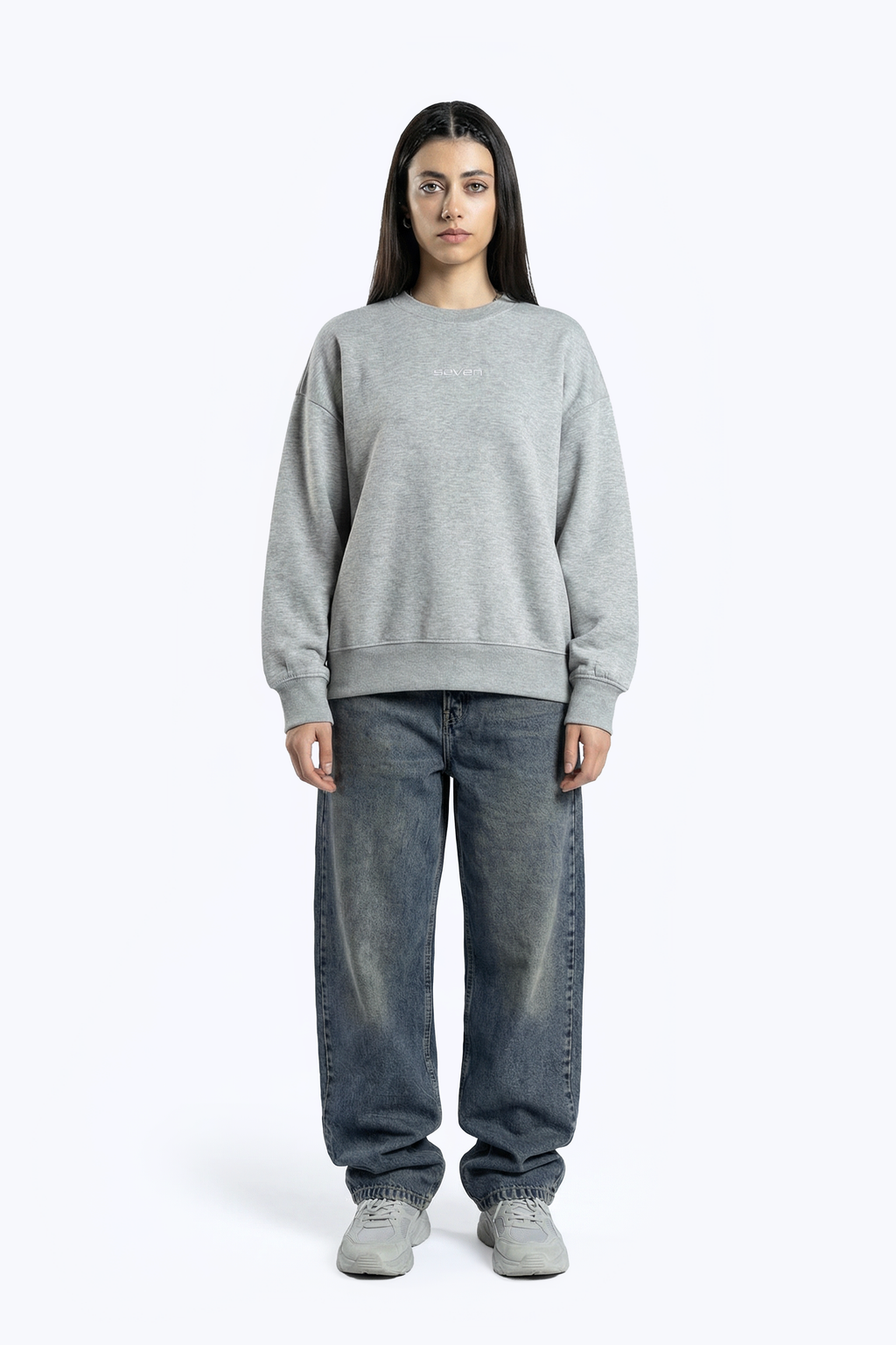 printed crew neck sweatshirt