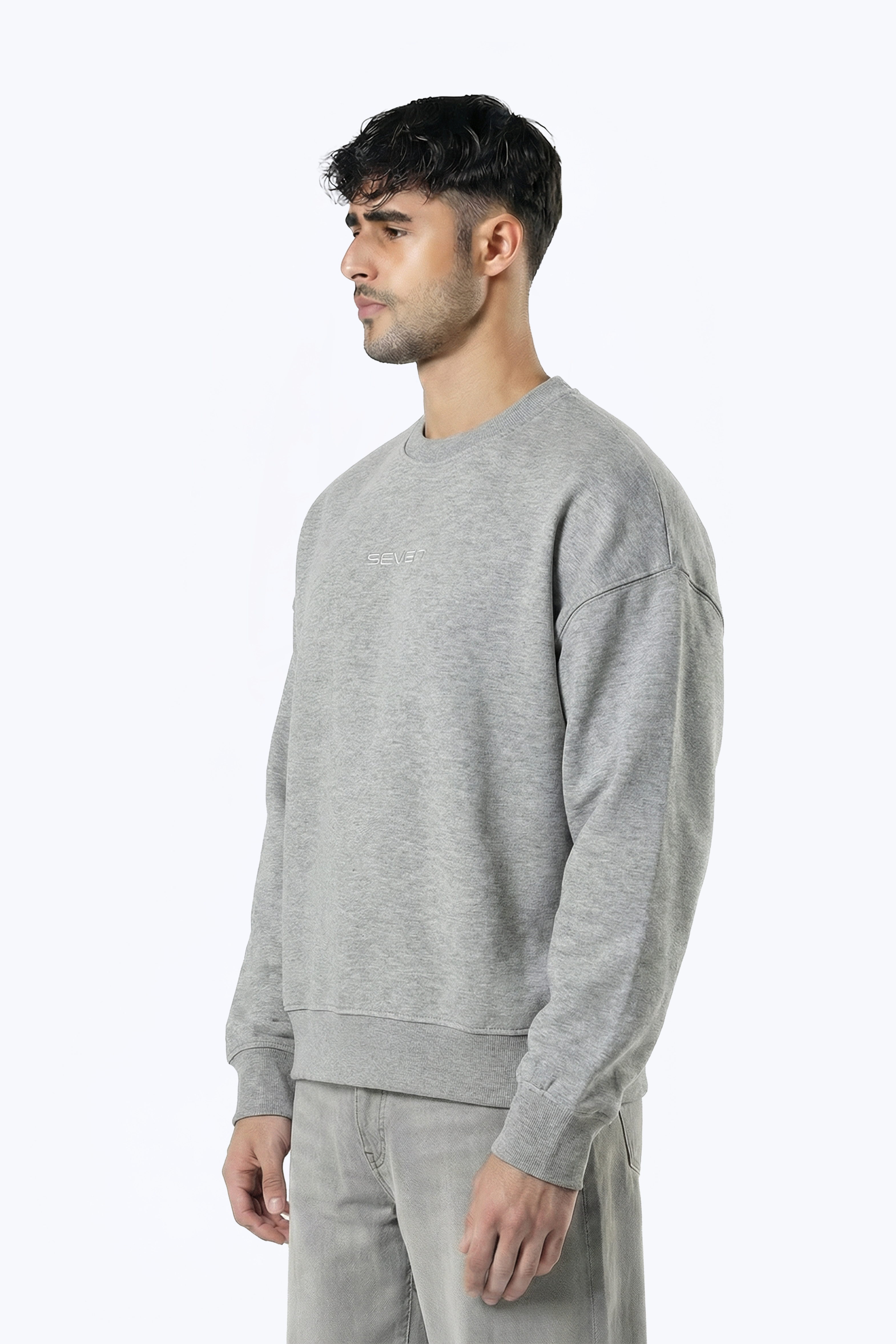 printed crew neck sweatshirt