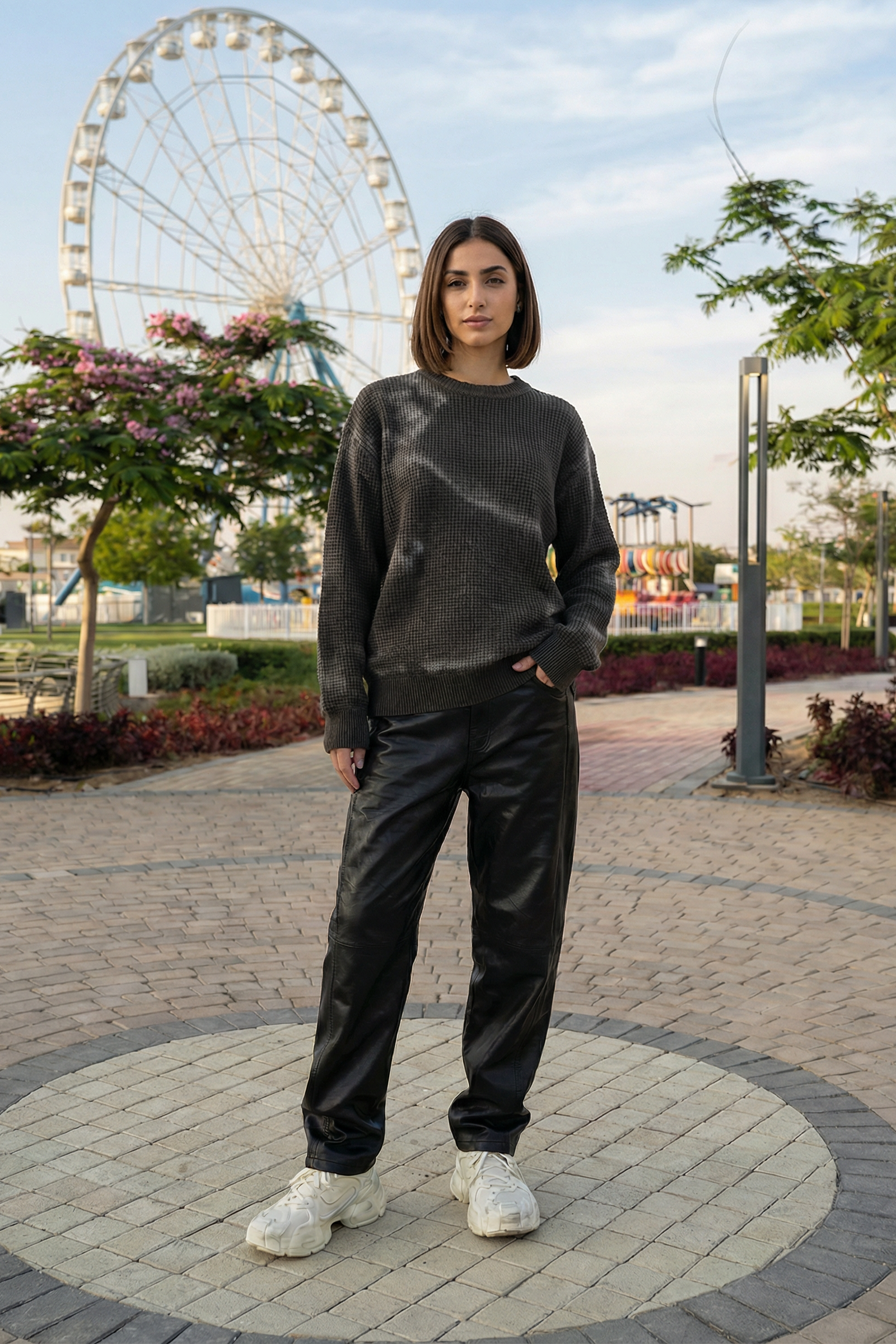 washed abstract print knitwear