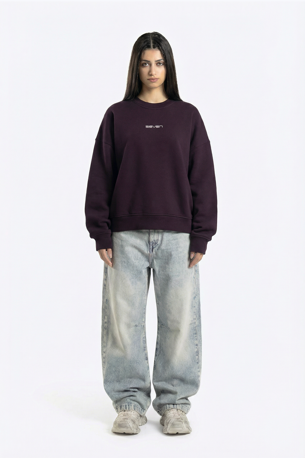 printed crew neck sweatshirt