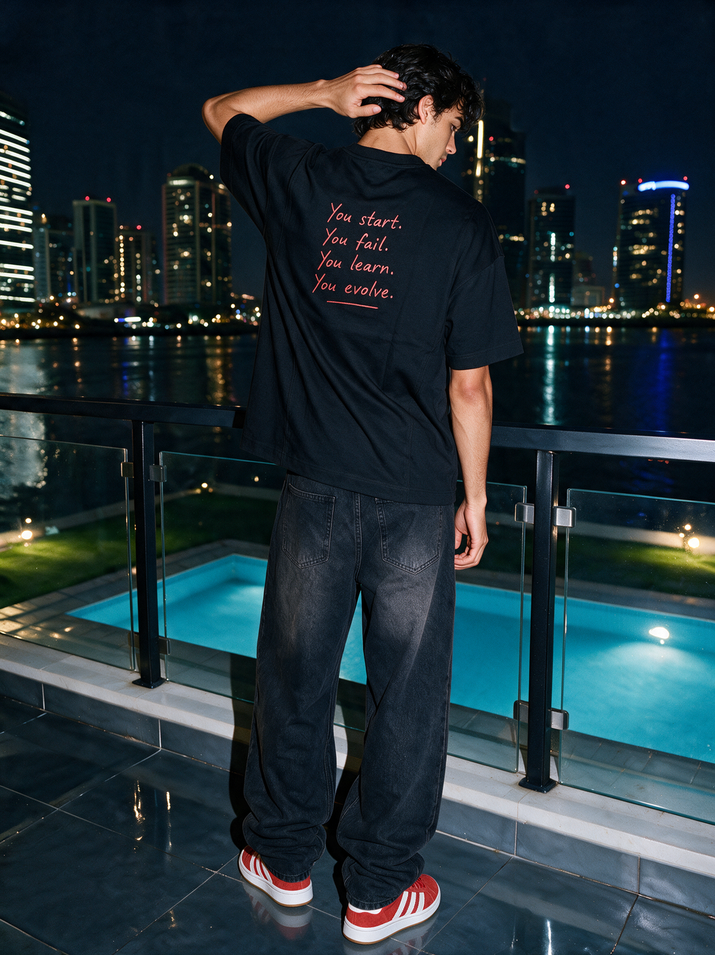 Start Anyway Embroidered T-Shirt