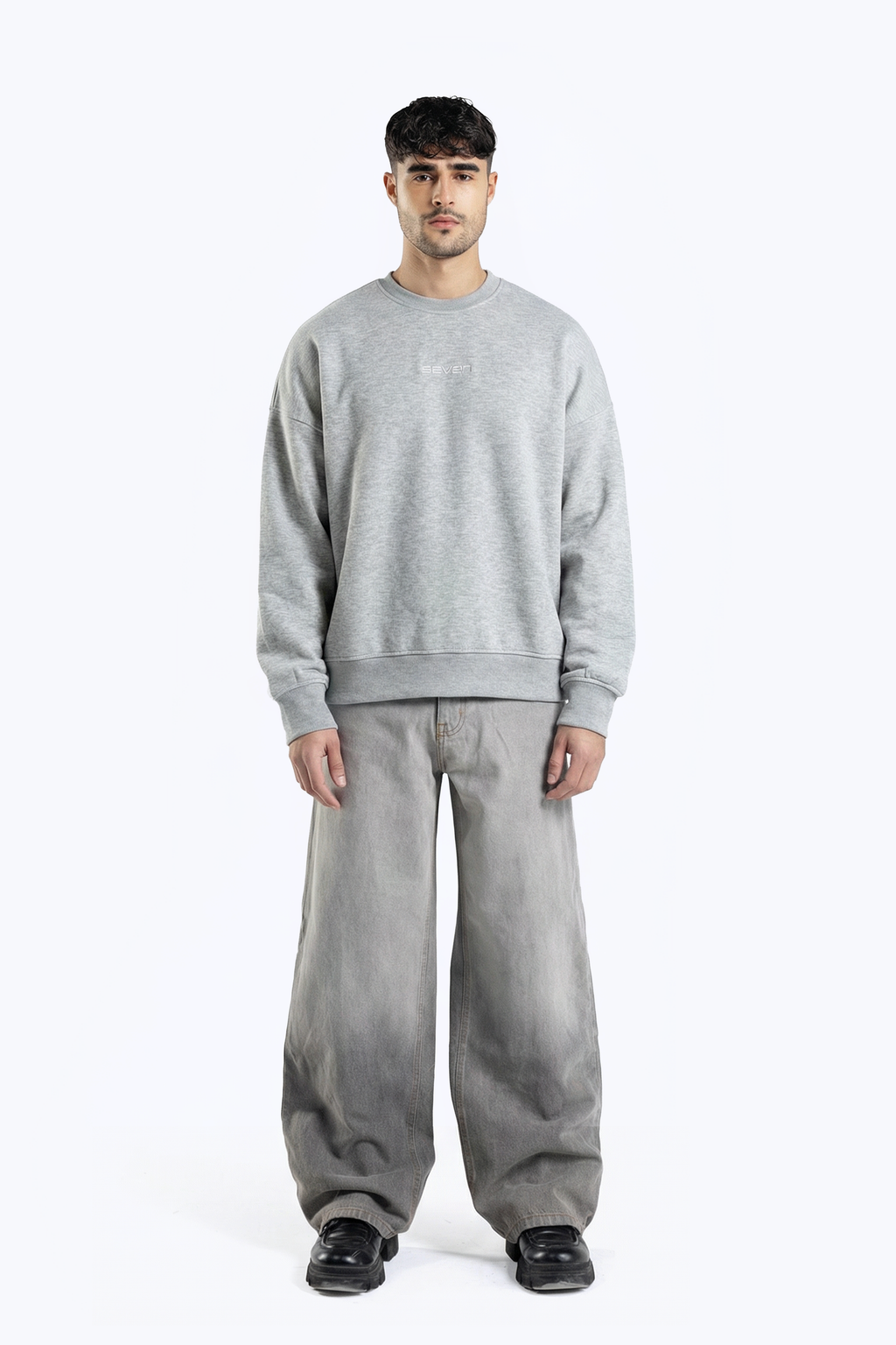 printed crew neck sweatshirt